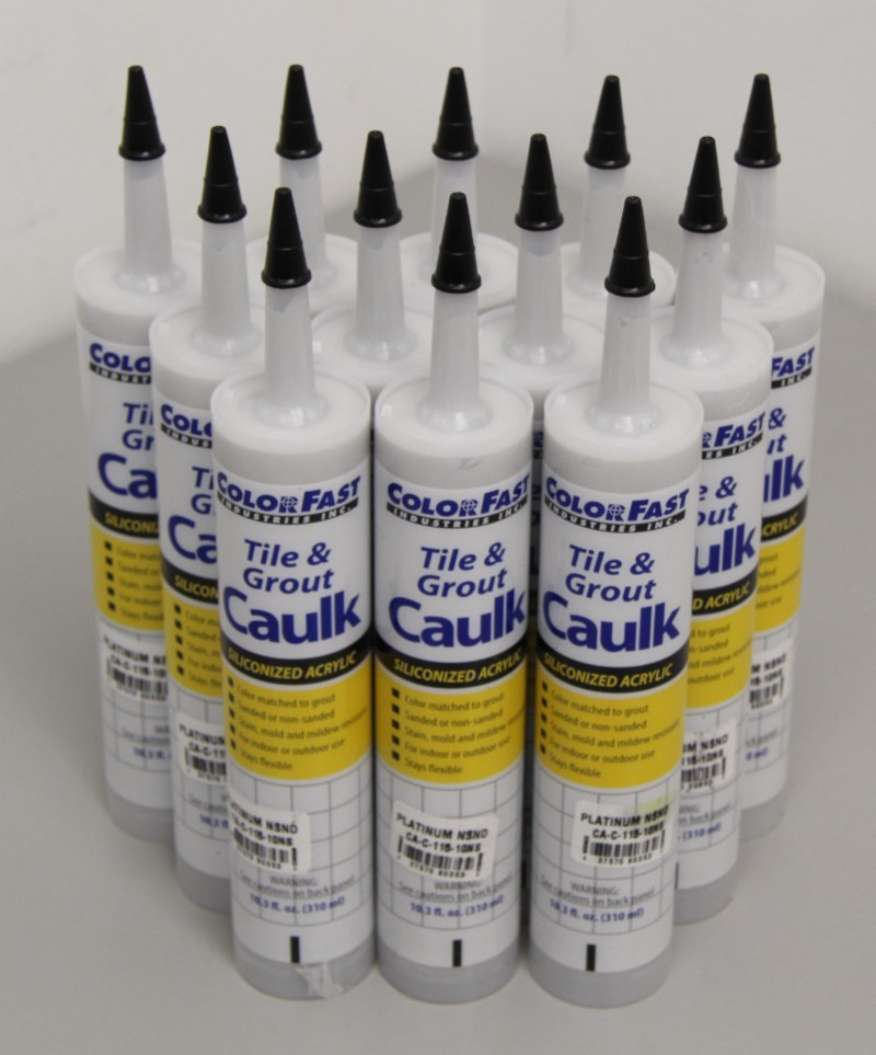 Brand New Lot Of 12 ColorFast Tile And Grout Caulk Platinum Siliconized Acrylic