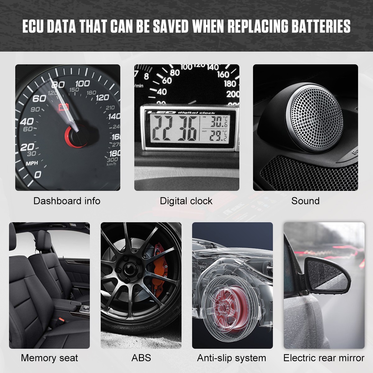 OBD2 OBDII Vehicle Computer ECU Memory Saver 12V Car Battery Replacement Tool