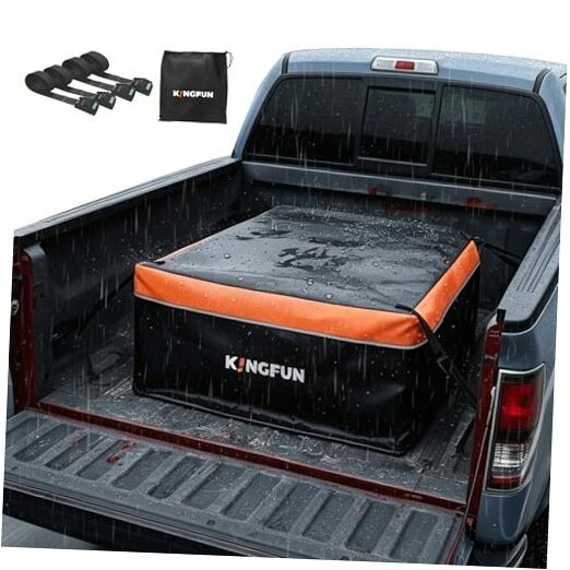 Truck Bed Cargo Bag, 26 Cu Ft Waterproof Truck Bed Storage 26 Cubic Feet Black