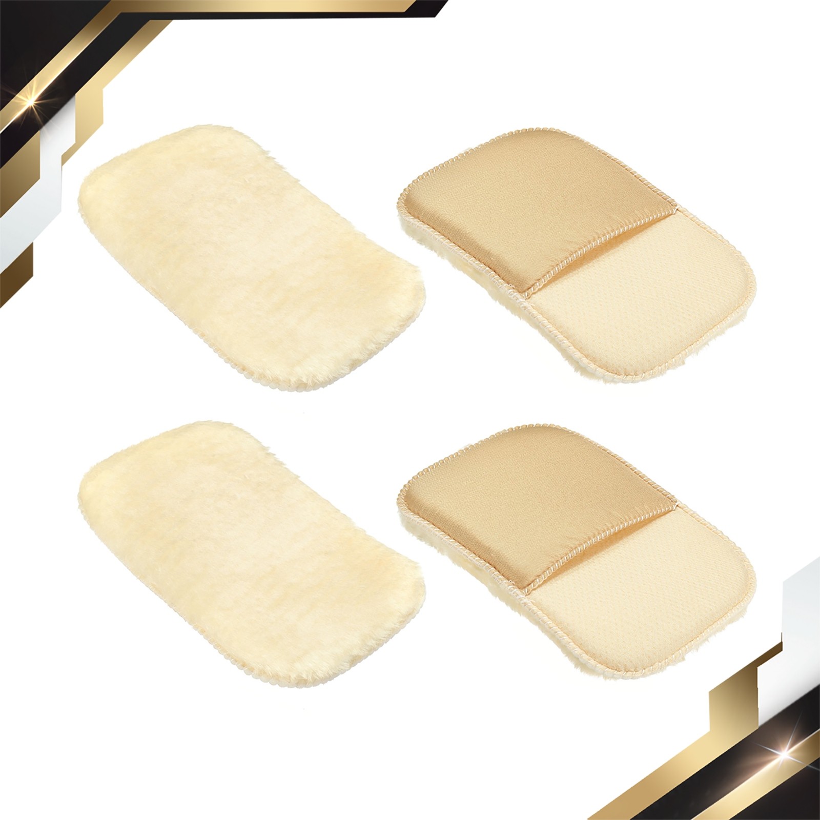 4 Pack Shoes Polishing Gloves Cleaning Shine Cloth for Leather Boots Yellow