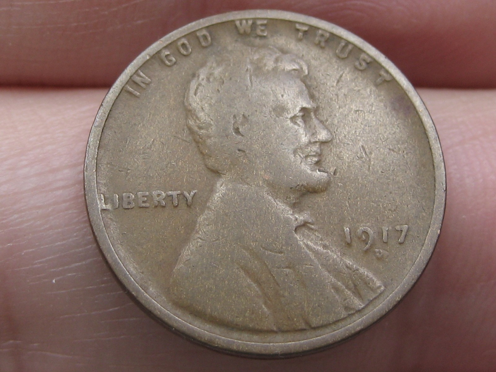 1917 D Lincoln Cent Wheat Penny- Denver, Good Details, Chocolate Brown