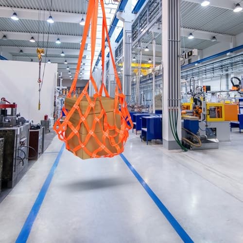 Safety Lifting Net Straps, 3.28'x3.28' Cargo Lifting Net, Flat Nylon Large