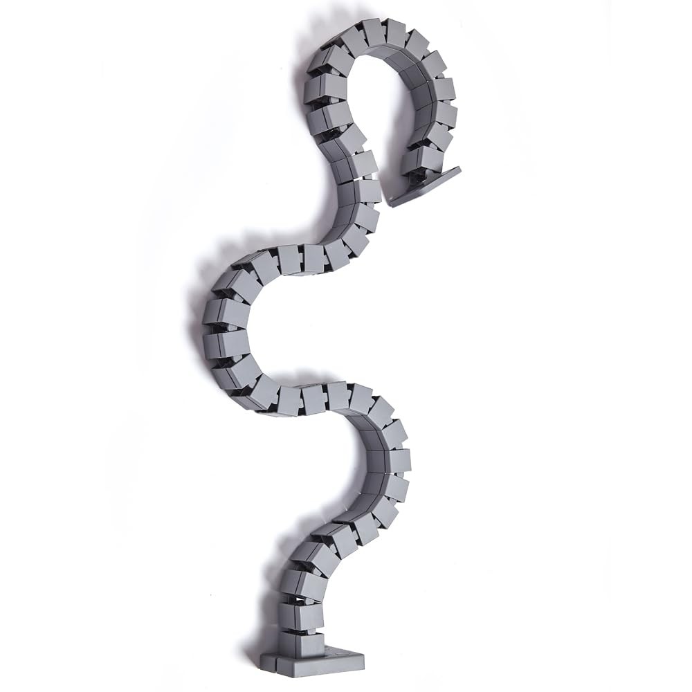 Grey Vertebrae Cable Management Spine Kit Height Adjustable Desk Wire Organizer