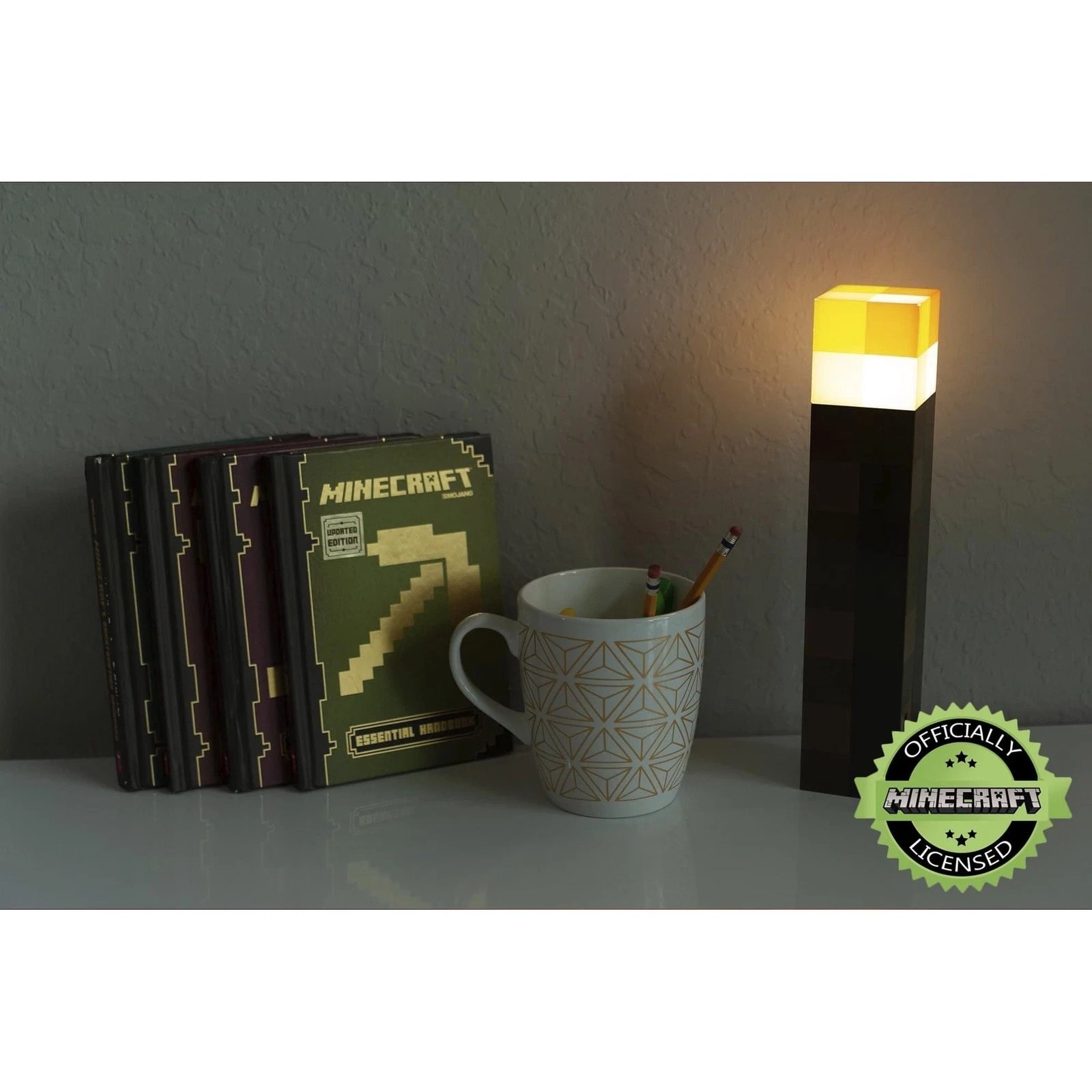 Minecraft Torch Rechargeable Portable Night Light 4-Color LED Light Interactive