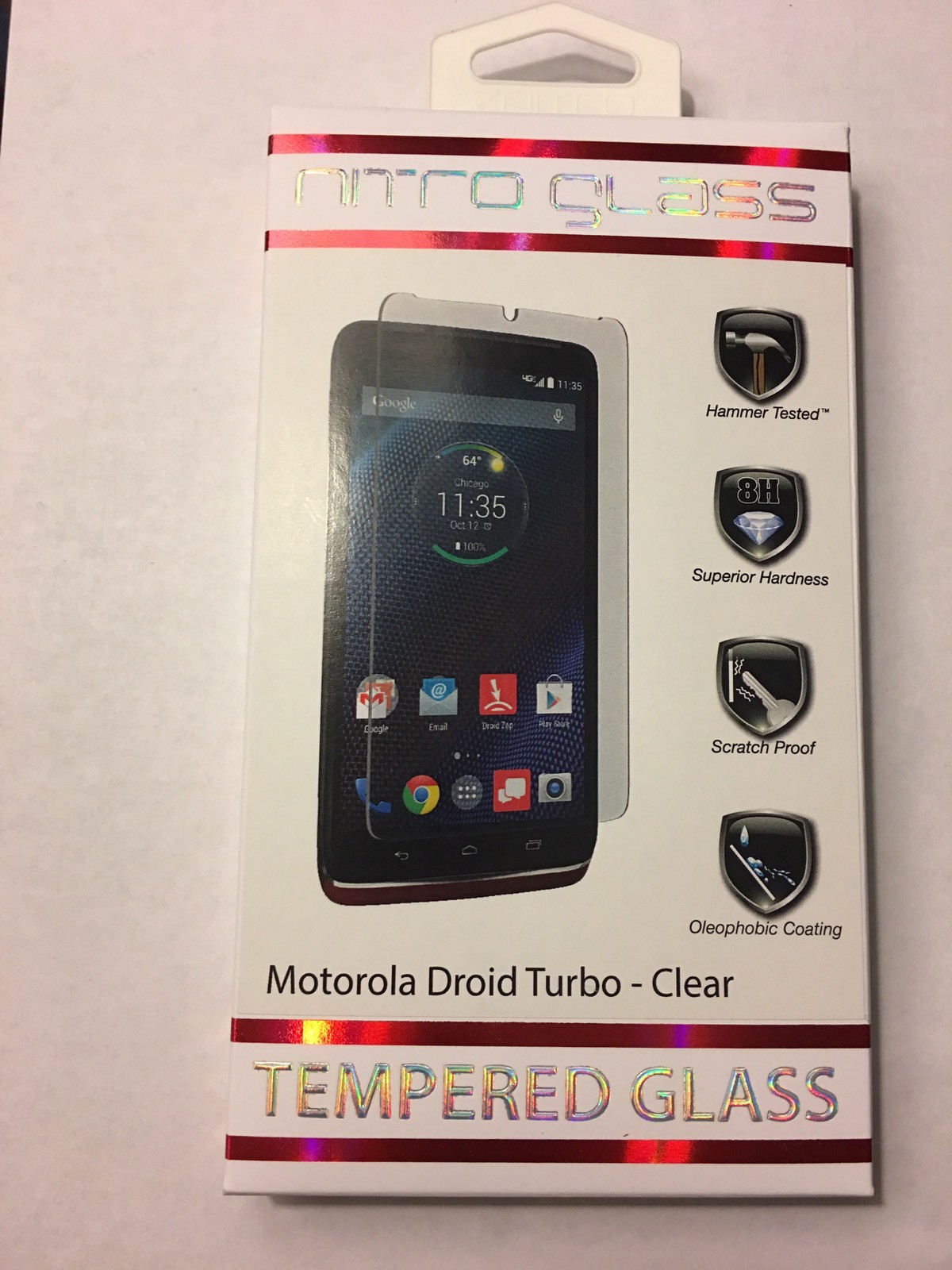 ZNITRO Tempered Glass Screen Protector For Motorola Droid Turbo, CLEAR