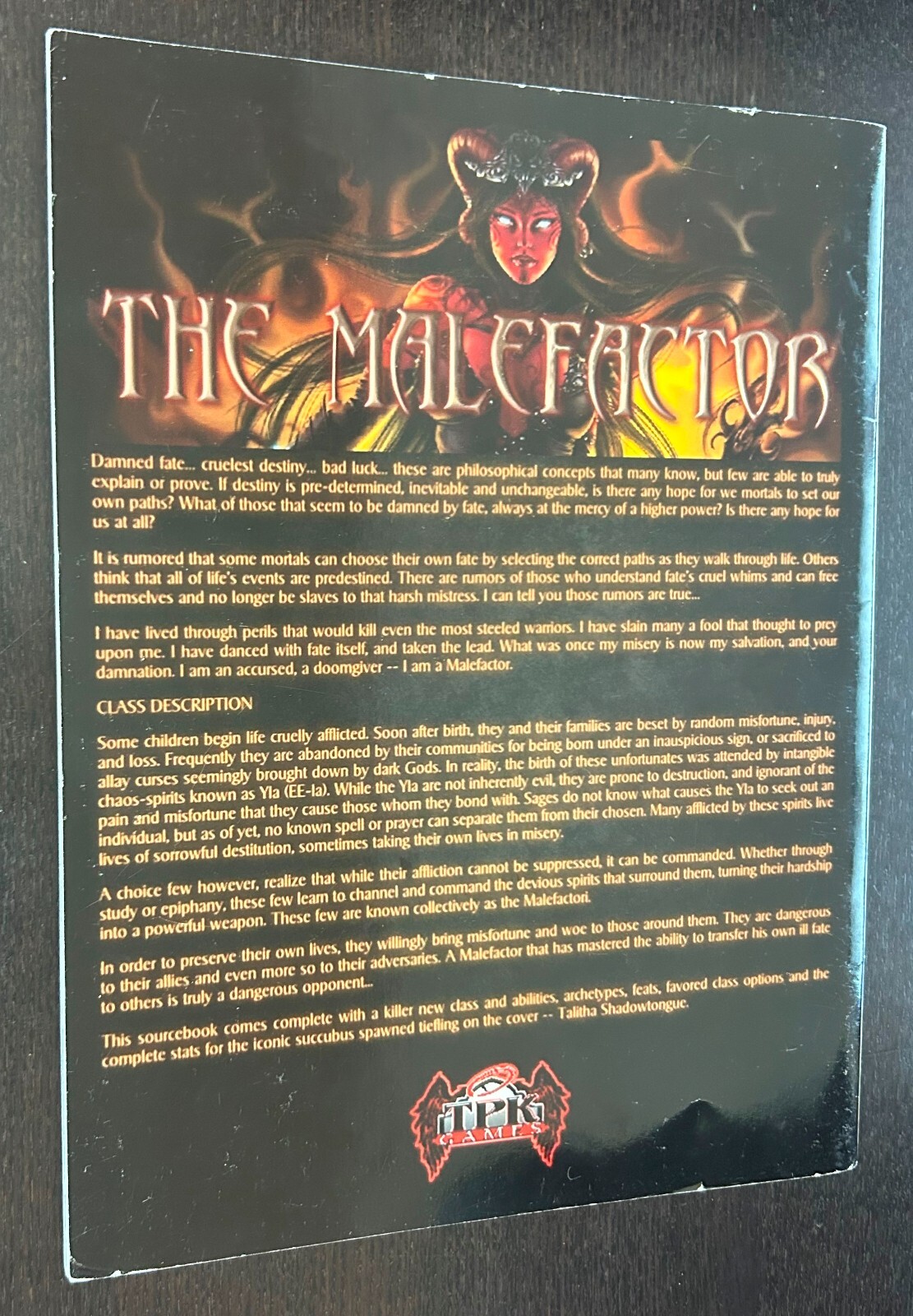 MALEFACTOR 5th Edition Classes Guide (2012 TPK Games) -- Pathfinder Compatible