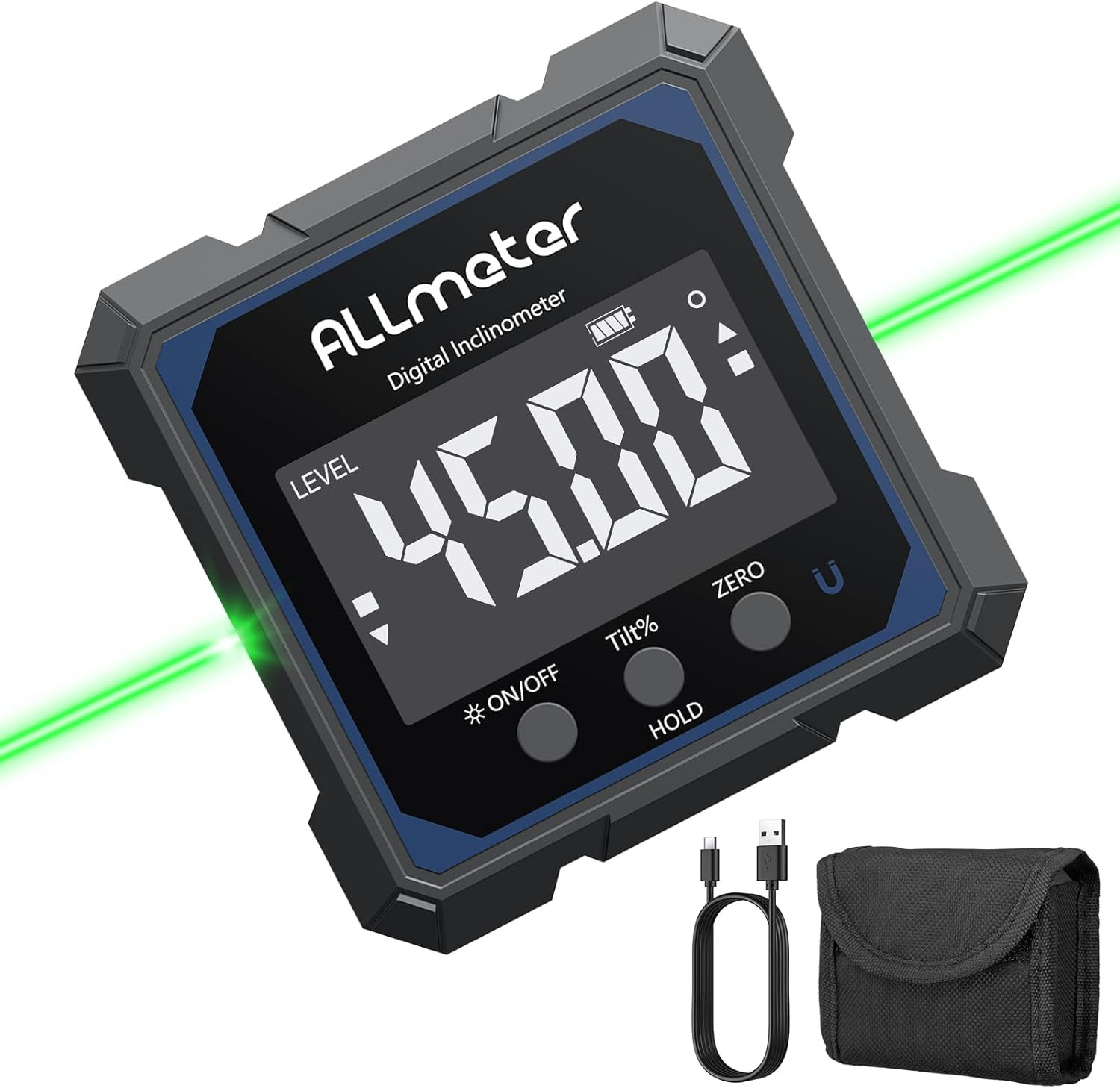 Table Saw Digital Angle Gauge with Green Laser 4 Sided Strong Magnetic Digital