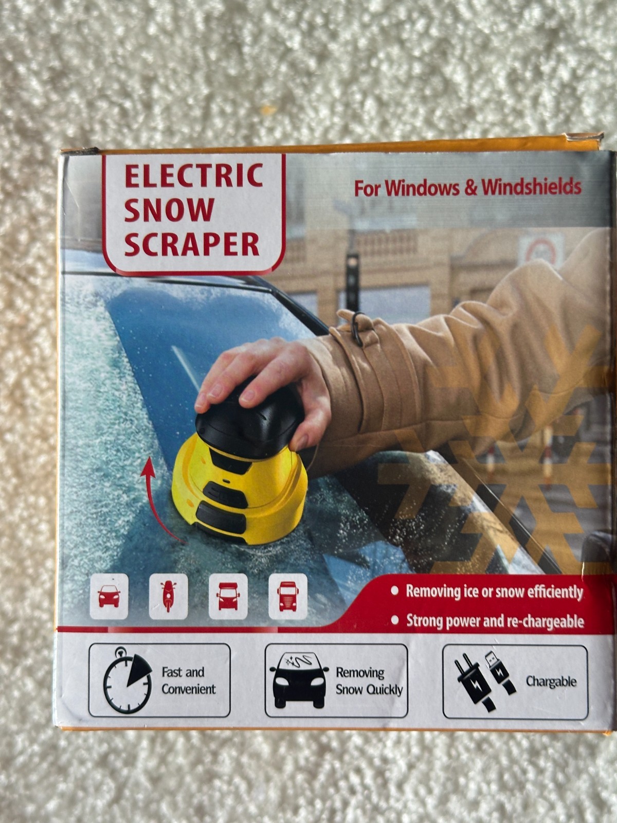 Electric Snow Scraper For Windows and Windshields / Rechargeable