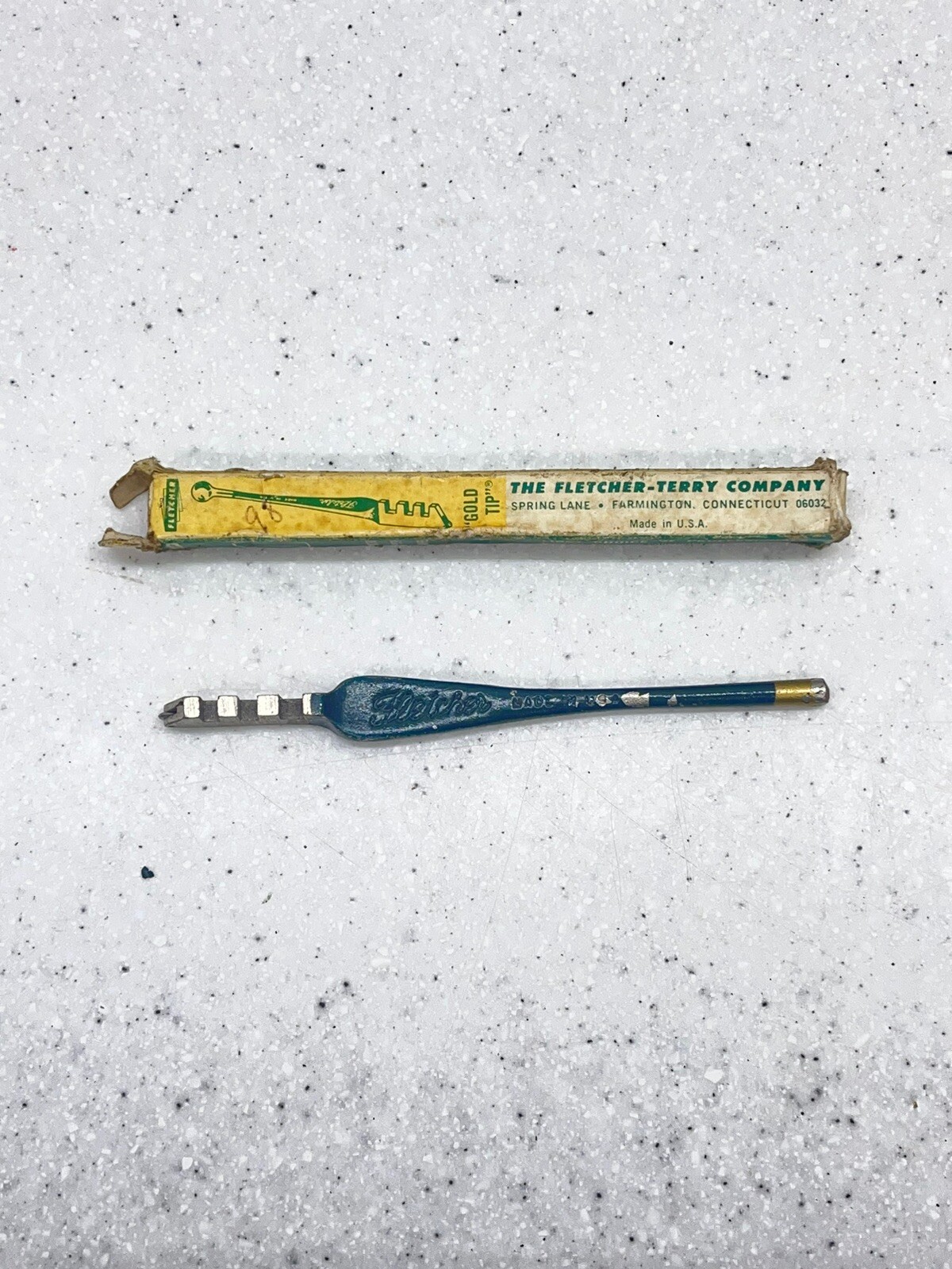Vintage Fletcher Glass Cutter Gold Tip With 1st Micro Finish Wheel Terry Co. USA