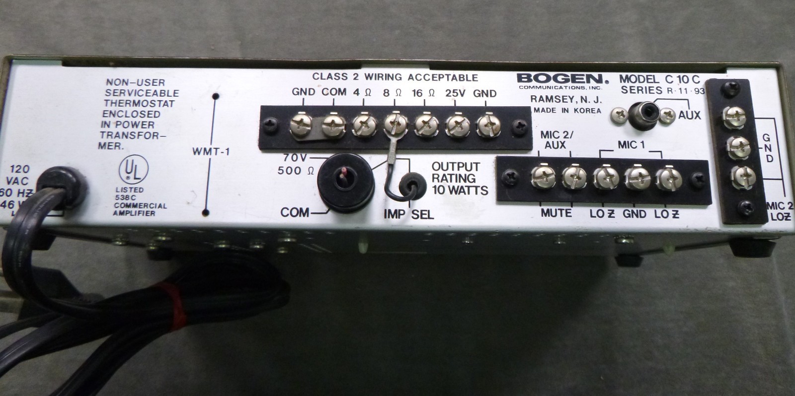 Bogen C10C Solid State PA amp