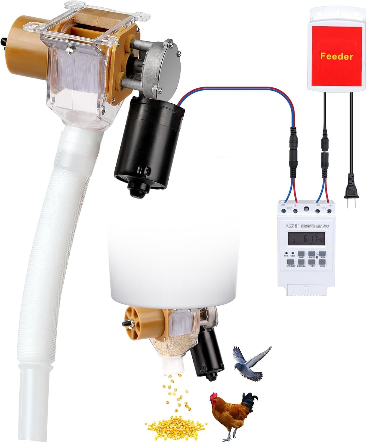 Automatic Chicken Feeder Timer and Duck Feeder, 16 Groups Timed Poultry Feeder G