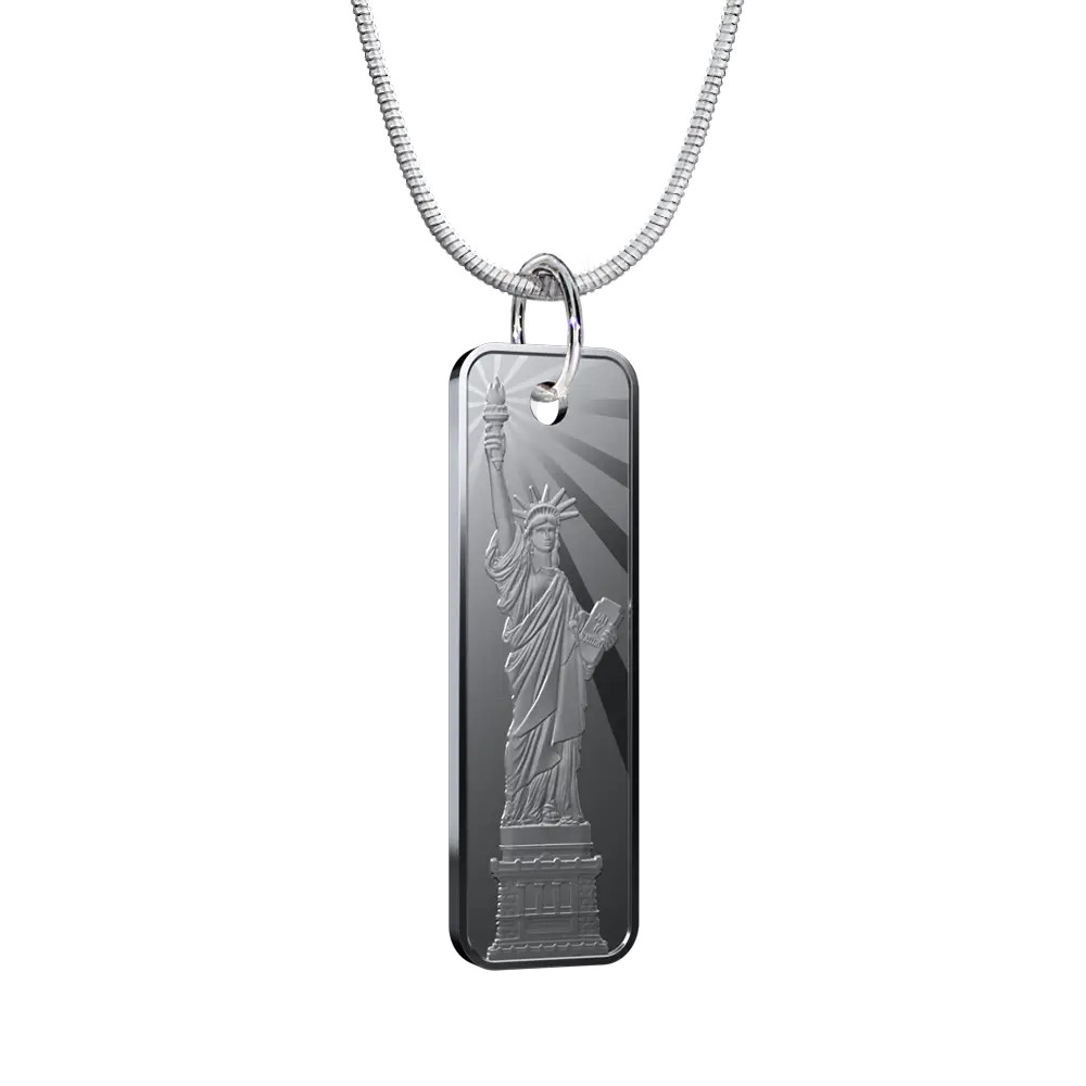 1 Dollar Silver Pendant-Coin “Lady Liberty” Necklace, Collectible, Limited