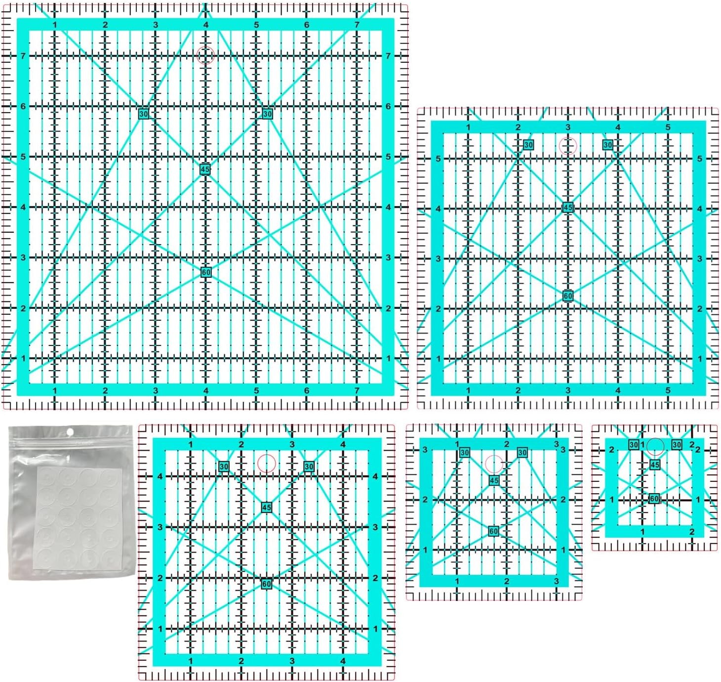 Quilting Rulers,Quilting Templates Square Ruler (2.5",3.5", 5", 6",8")