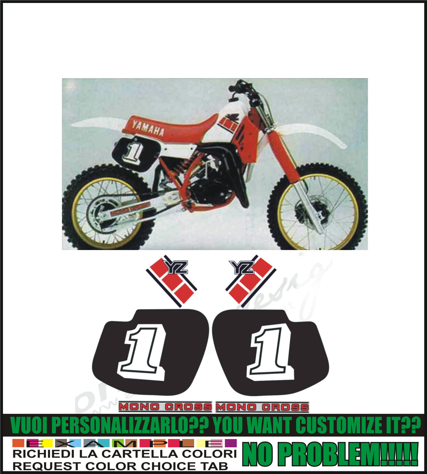 Stickers YZ 125 250 1985 Set Compatible