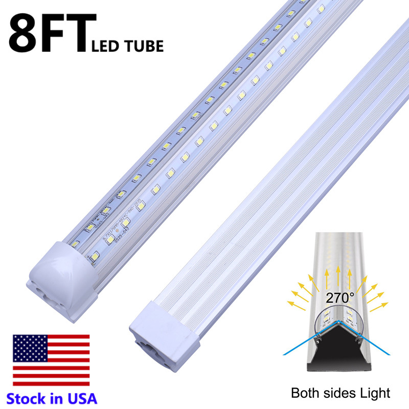8 Foot Linkable LED Tube Light T8 72W V Shaped 8FT 96'' LED Shop Lights Fixture