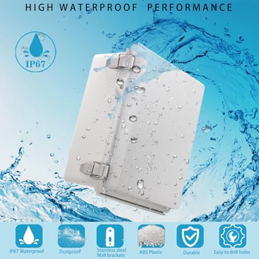Sturdy ABS IP67 Junction Box 22x18x13cm Outdoor Electrical Enclosure Grey