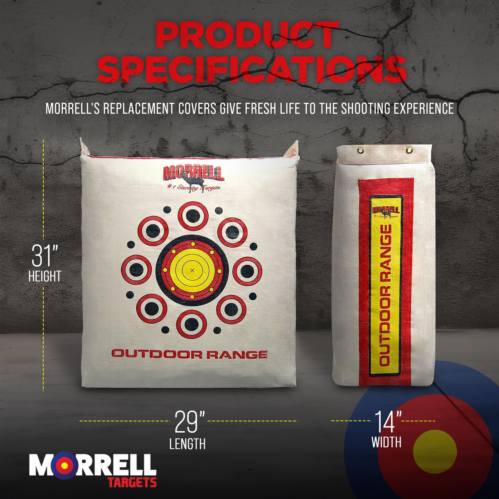 Weatherproof Range Archery Bag Target Replacement Field Point Cover with 2 Shoot