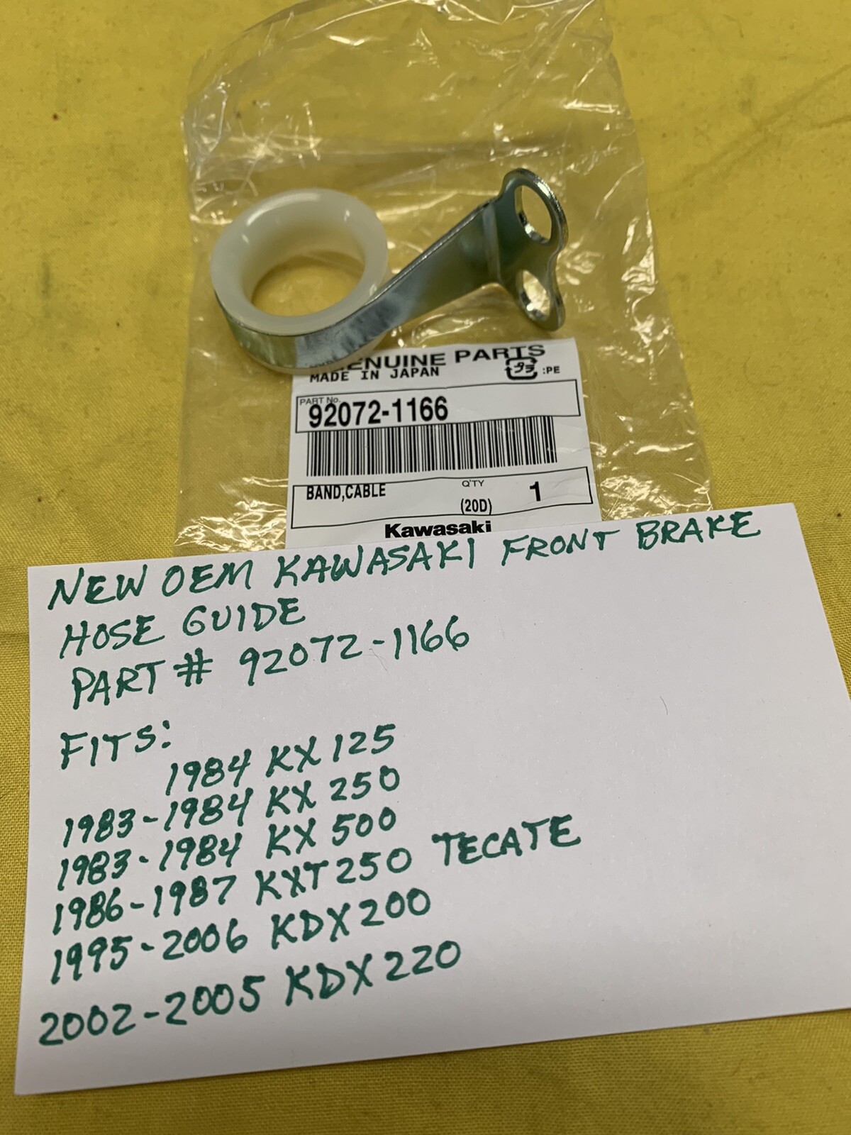 NEW OEM KAWASAKI Front Brake Hose Guide (92072-1166)KX 250,500,KDX200,KXT, Ahrma