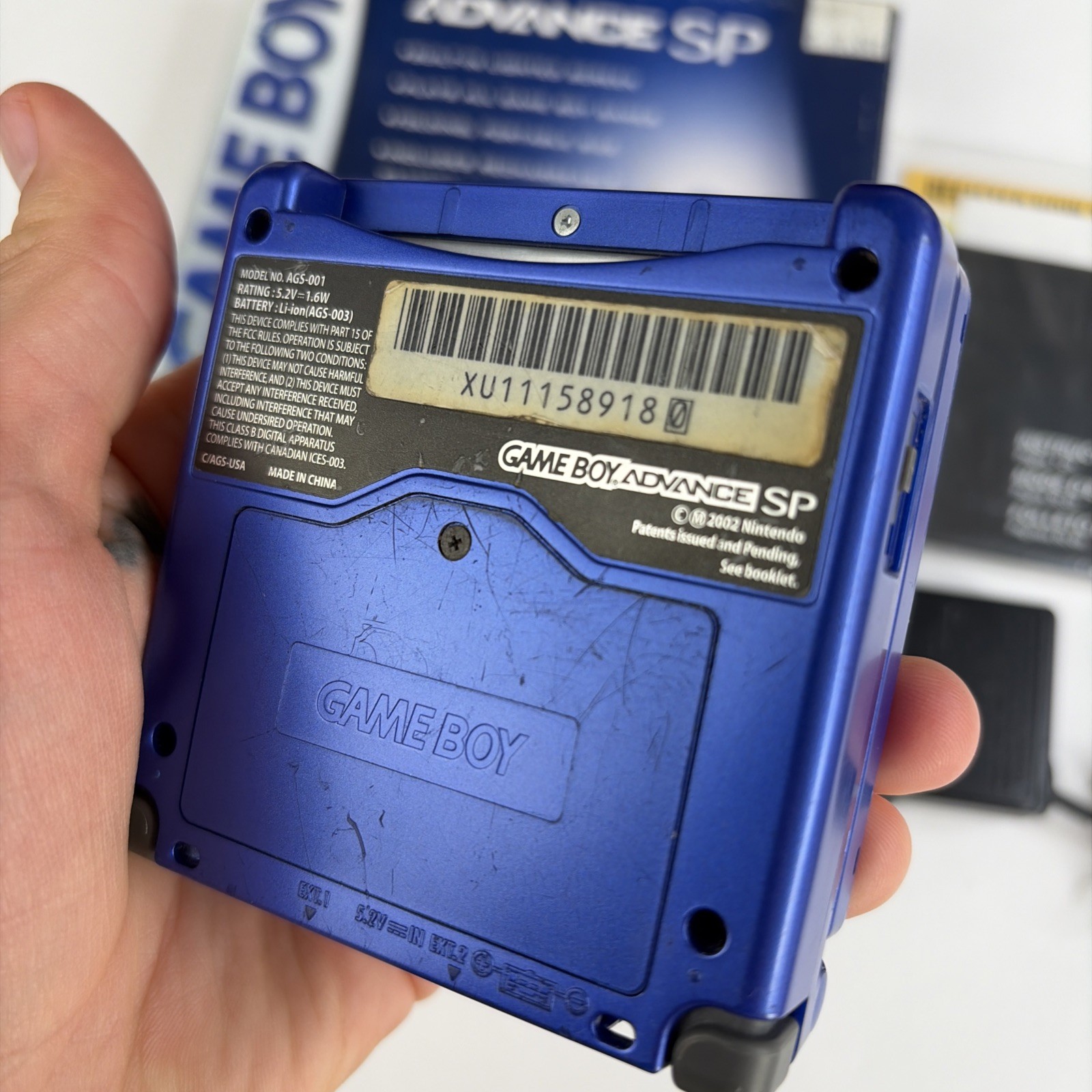 Nice! OEM Nintendo GameBoy Advance SP In Box Cobalt Blue System Complete
