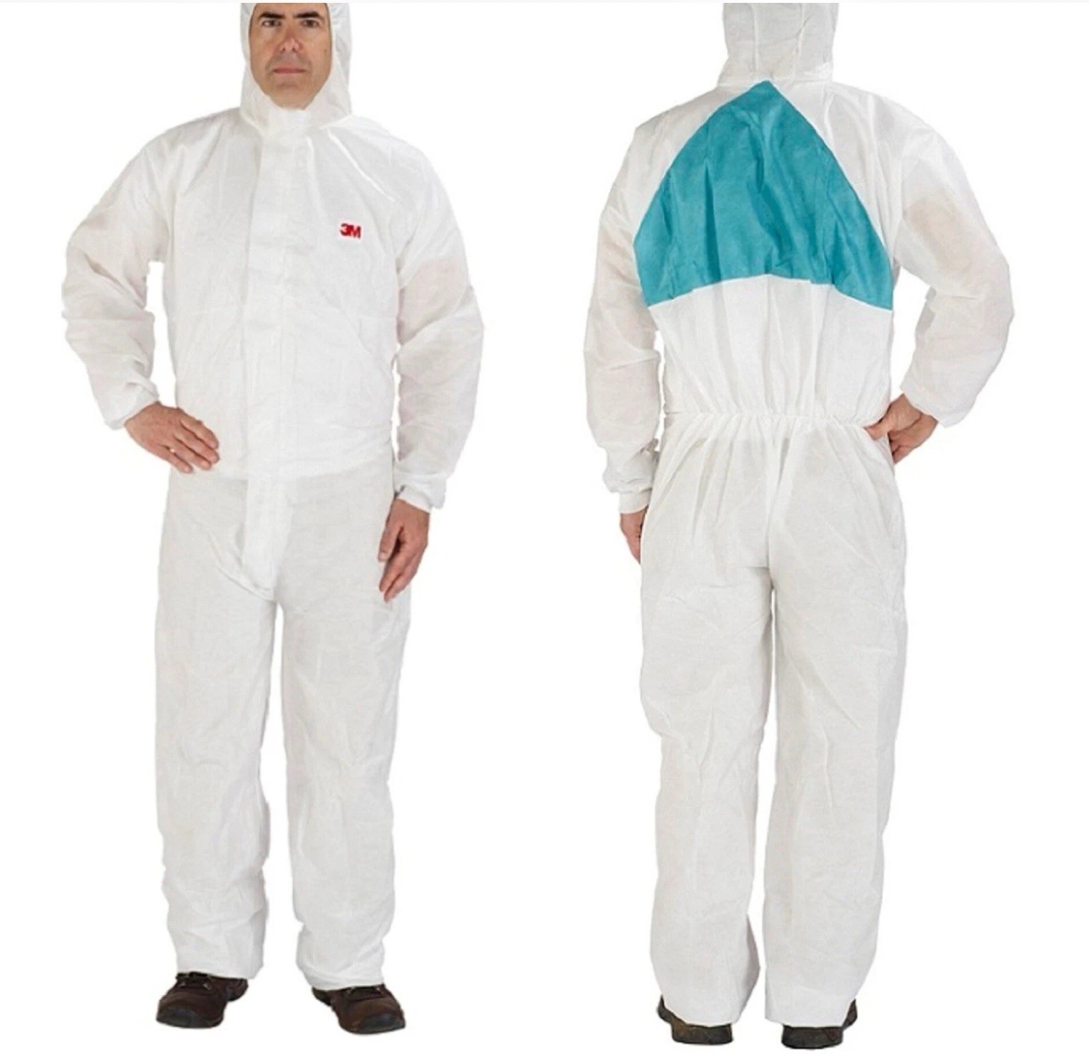 3M 4520 Protective Coverall Suit Size 2XL White with Blue Back Panel New 2X-L