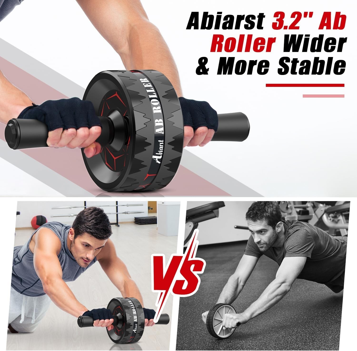 Ab Roller Wheel, Abs Workout Equipment for Abdominal & Core Strength Training, H