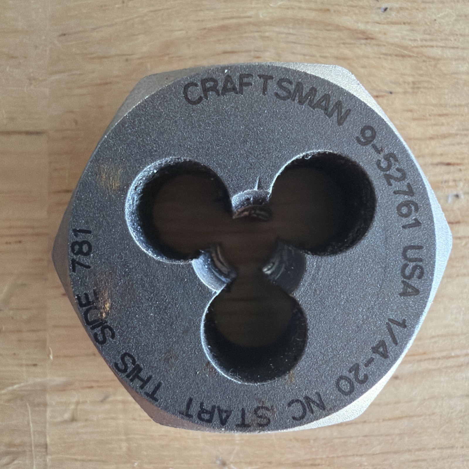 Craftsman Professional 1/4"-20 NC Die 1" Hex 9 52761 for Tap & Die Set 52306 USA