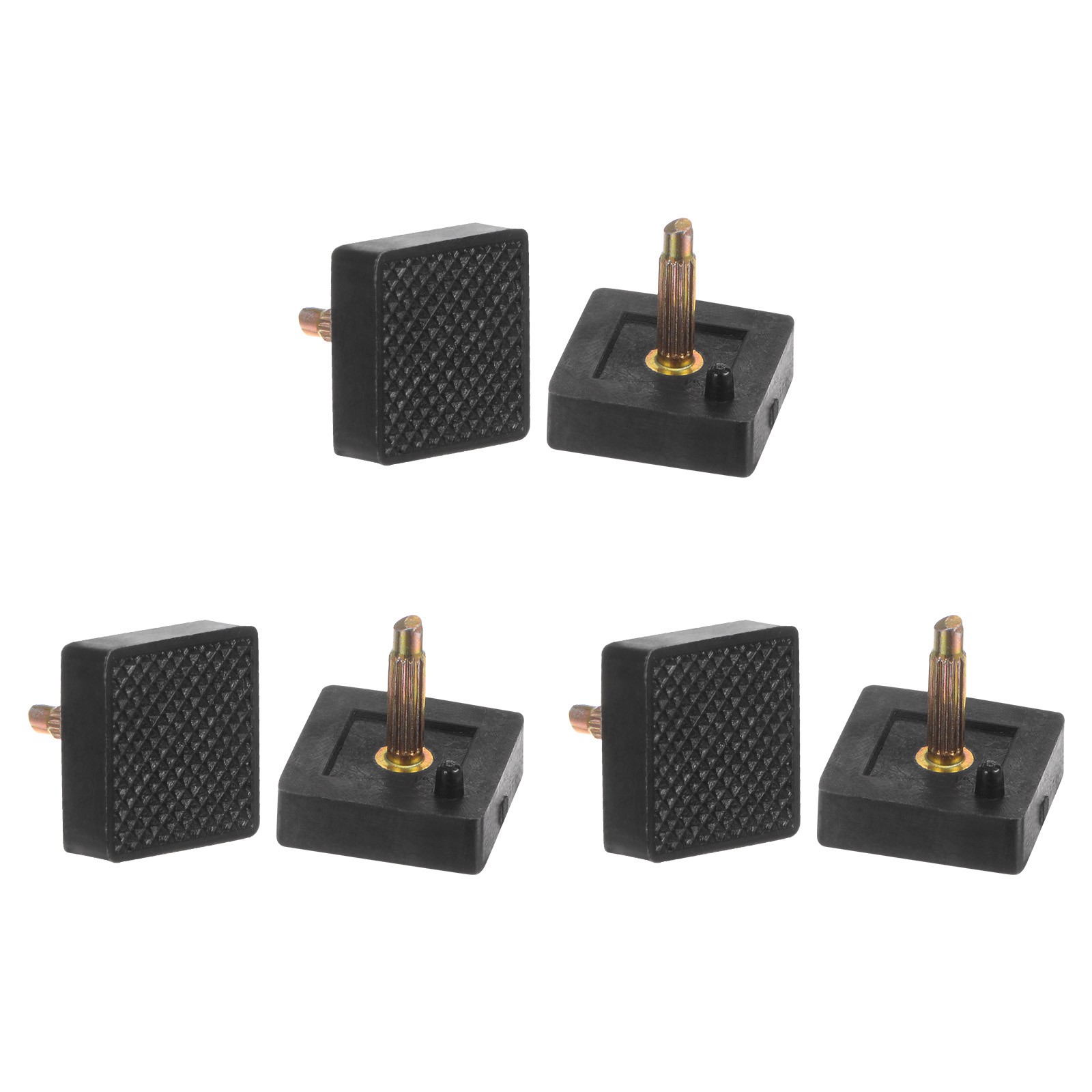3 Pairs Kitten Heel Tips Tap Caps, 3mm Pin, 16mm Square Heel Caps, Black