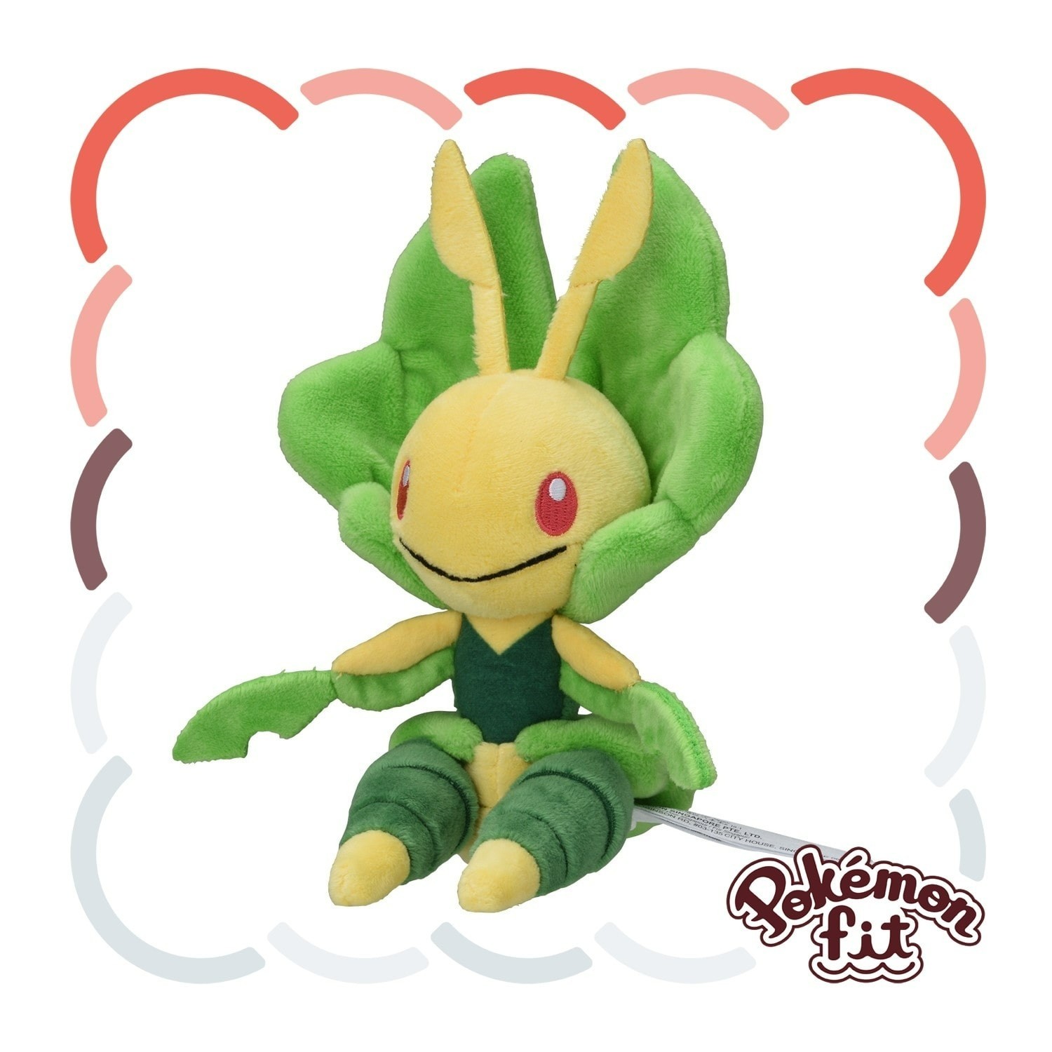 Pokemon Center Fit Plush Doll - 542 Leavanny 7" Bug Mantis Green Unova JP Go