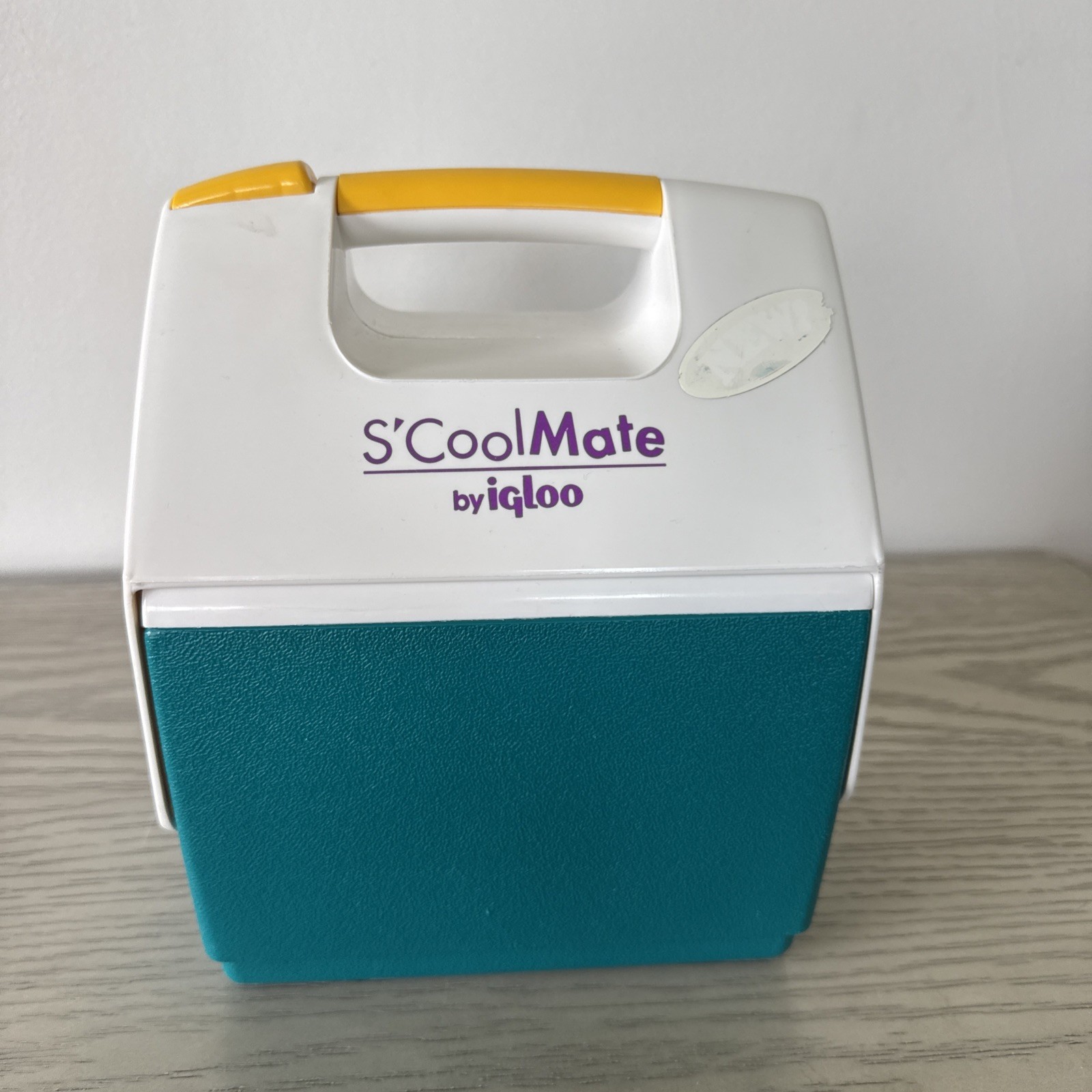 Vintage S'Cool Mate Igloo Mini Lunch Box Personal Cooler Teal White Yellow EUC