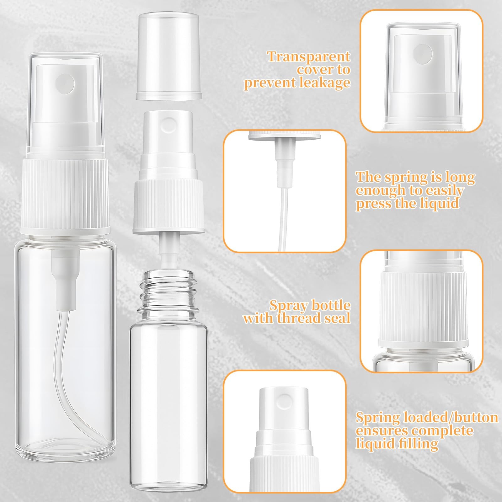 7-Pack Small Spray Bottle Set - 5PCS 15ml Travel Spray Bottles with Cleaner &...