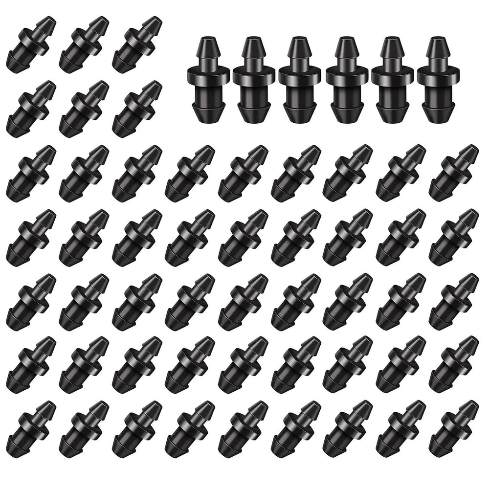 220PCS 1/4" Drip Irrigation End Plugs Barbed Tubing Caps Connectors Garden