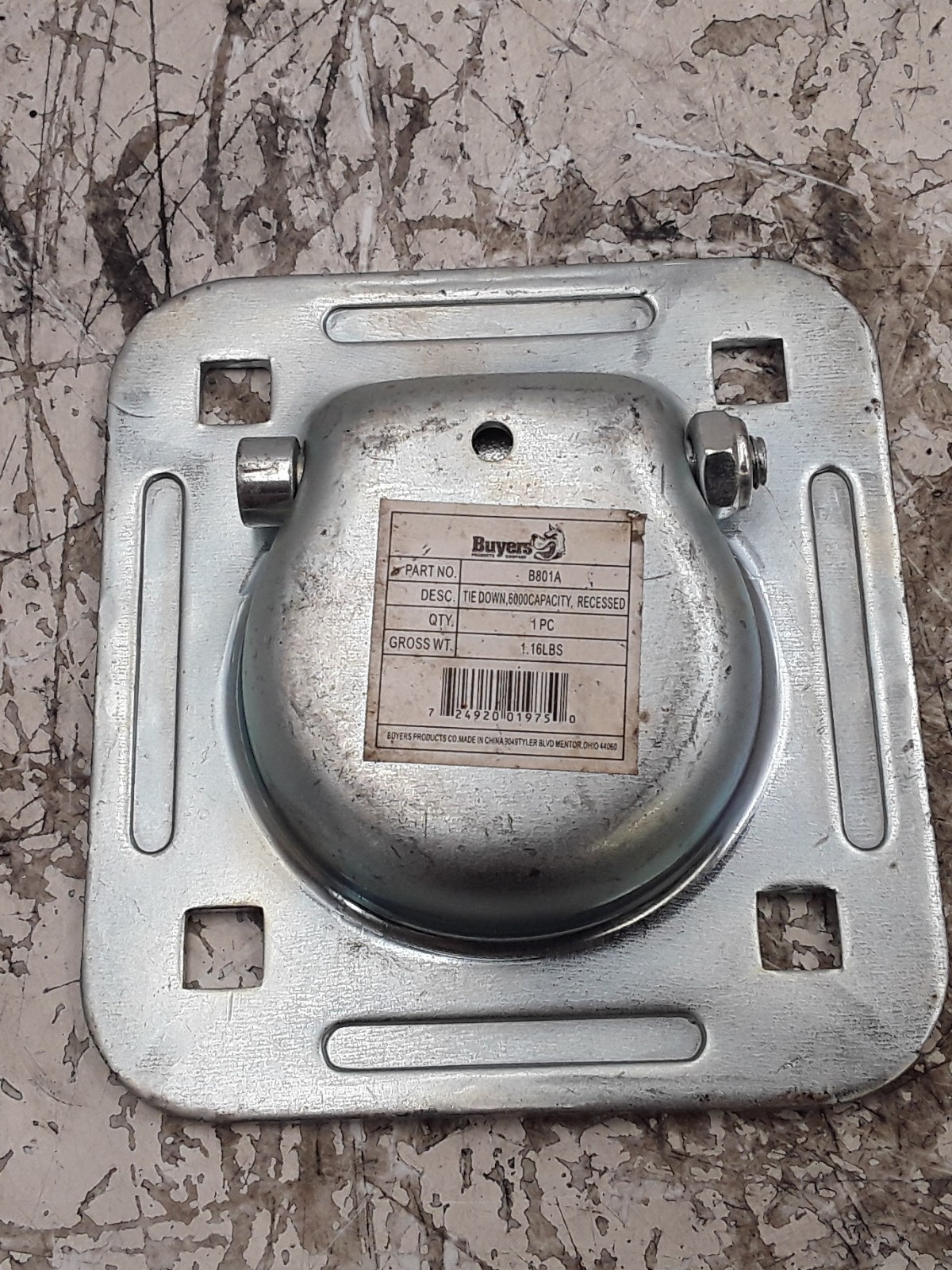 Buyers B801A Tie Down, 6000 Capacity, Recessed