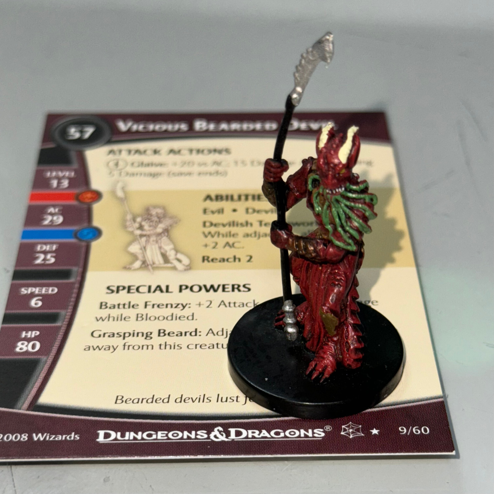 Dungeons & Dragons D&D Miniatures Demonweb VICIOUS BEARDED DEVIL #9