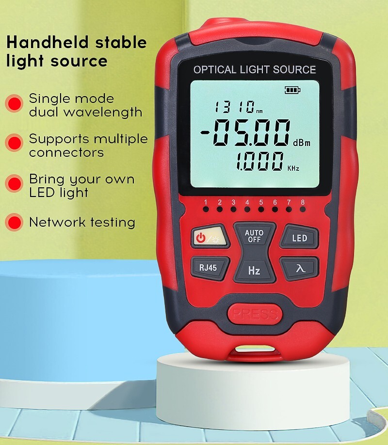 Fiber Optic Tester Tool Optical Power Meter Optical Fiber Light Source FC SC SM