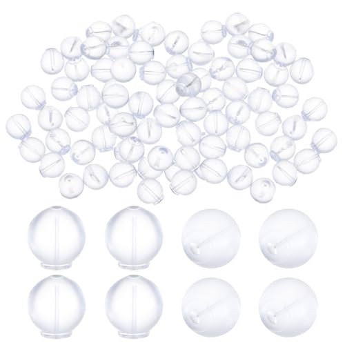 100 PCS Clear Rubber Earring Backs, Comfort Impenetrable Safety Backs TPE