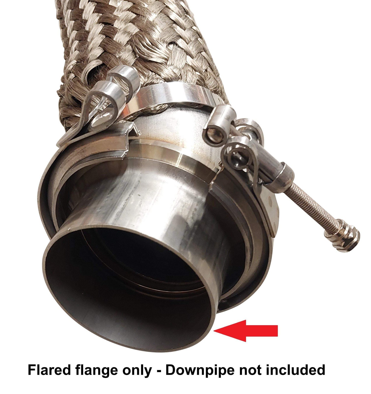 Lower Down Tube Exhaust Side V-band Flare Flange for 6.6l 2001-2015 Duramax