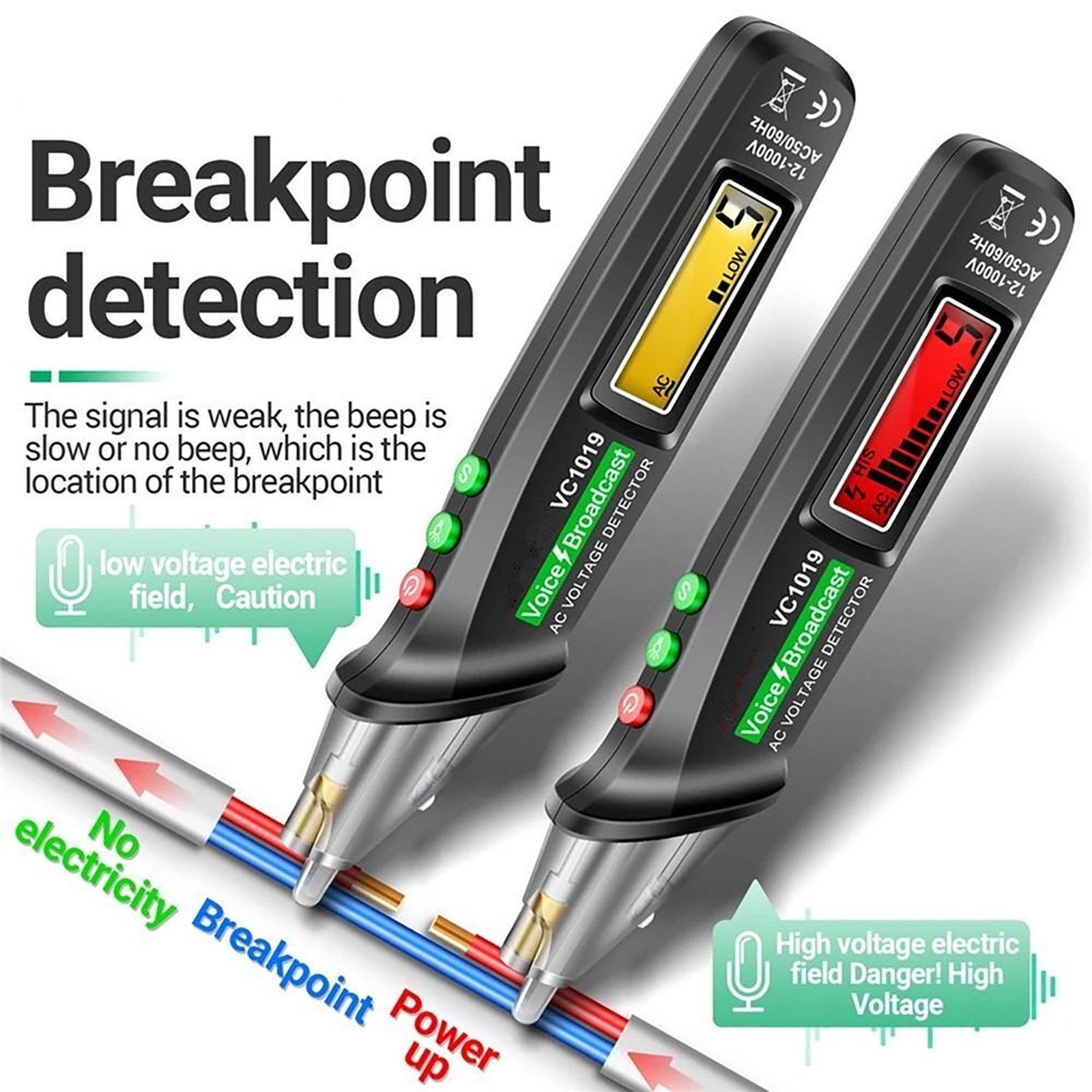 Multifunction Positioning Voltage Tester Electric Wire Detector Test Pen Kit