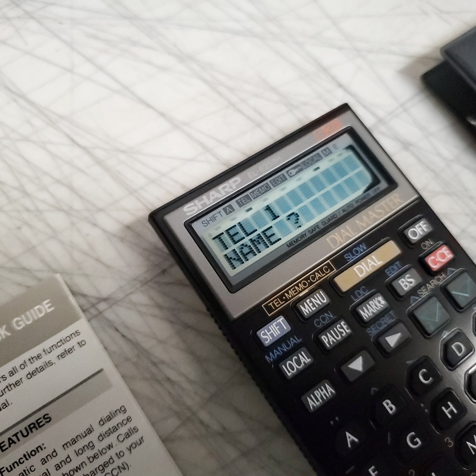 SHARP EL-6250H Dial Master Electronic Memory Calculator / Phone Dialer Vintage