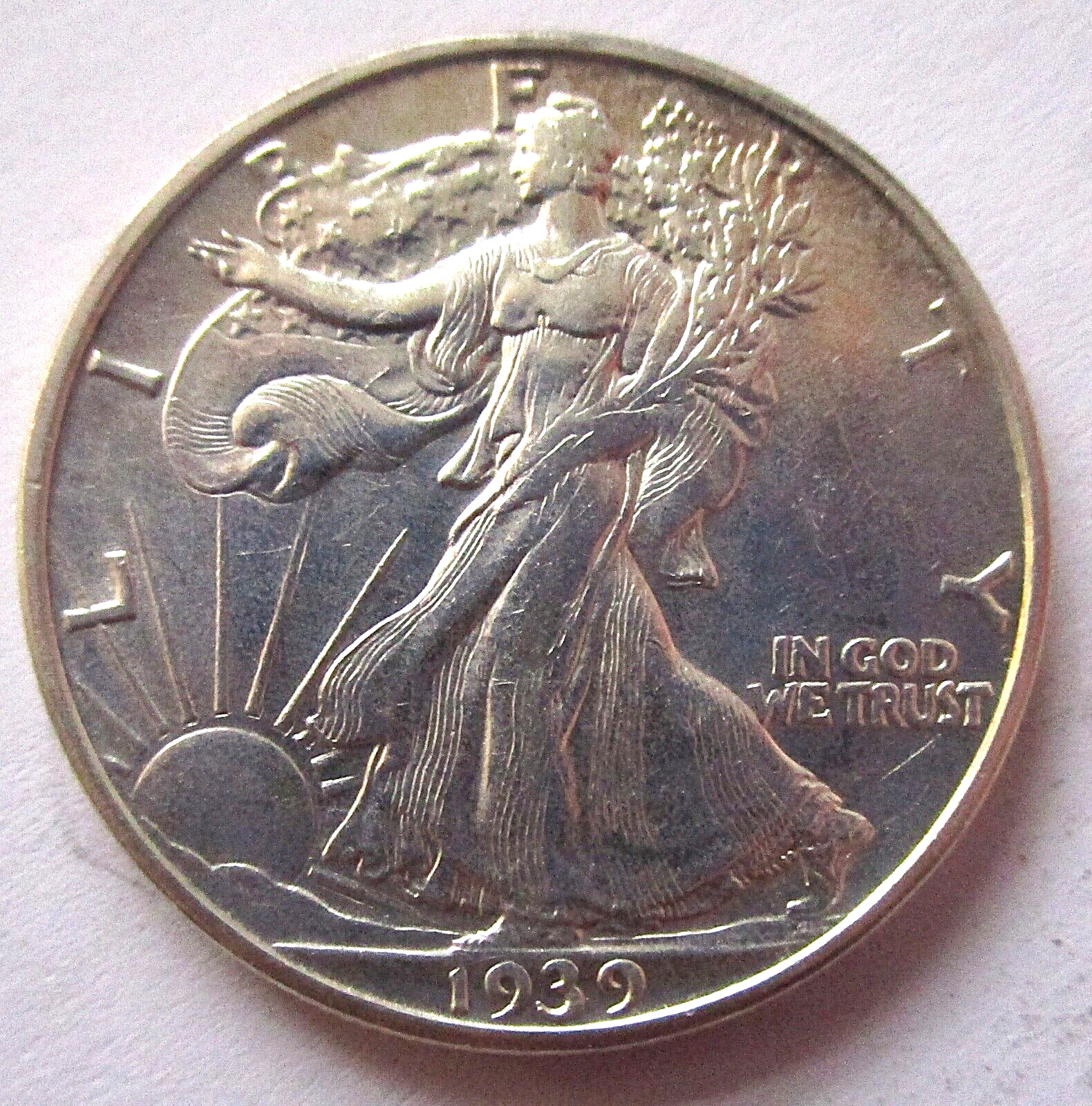 1939-d Walking Liberty Half Dollar AU/BU FULL LUSTER