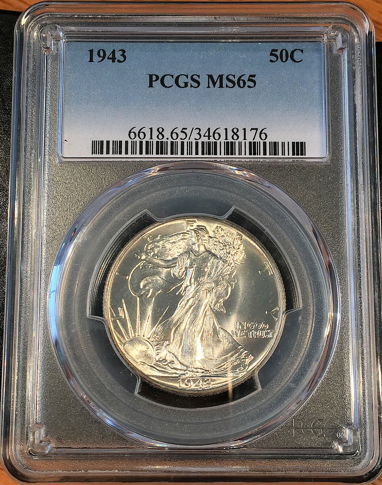 1943 Walking Liberty Half PCGS MS65 - High Quality Scans #8176