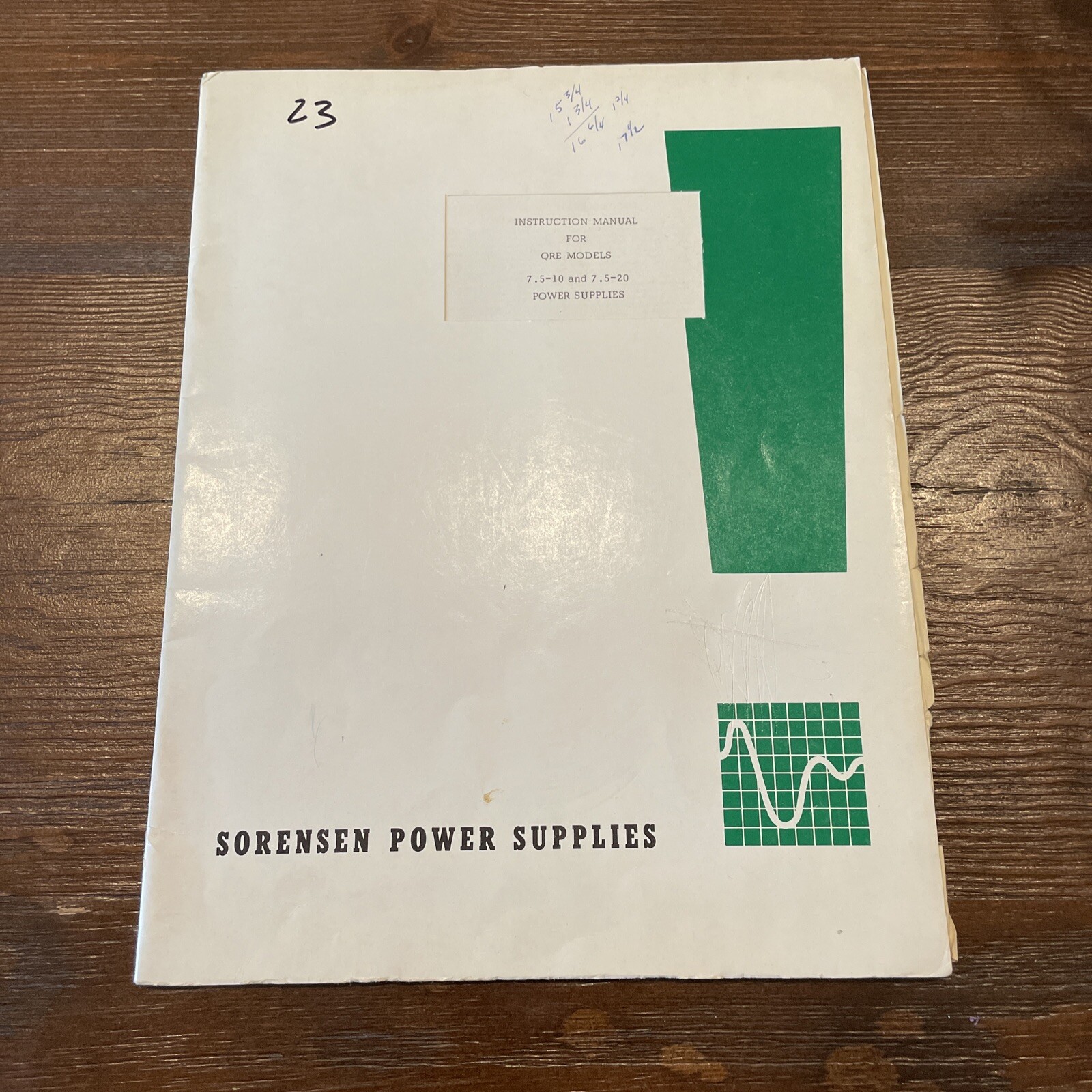 Sorensen QRE 7.5-10 & 7.5-20 Power Supplies Instruction Manual 14-6324 1967