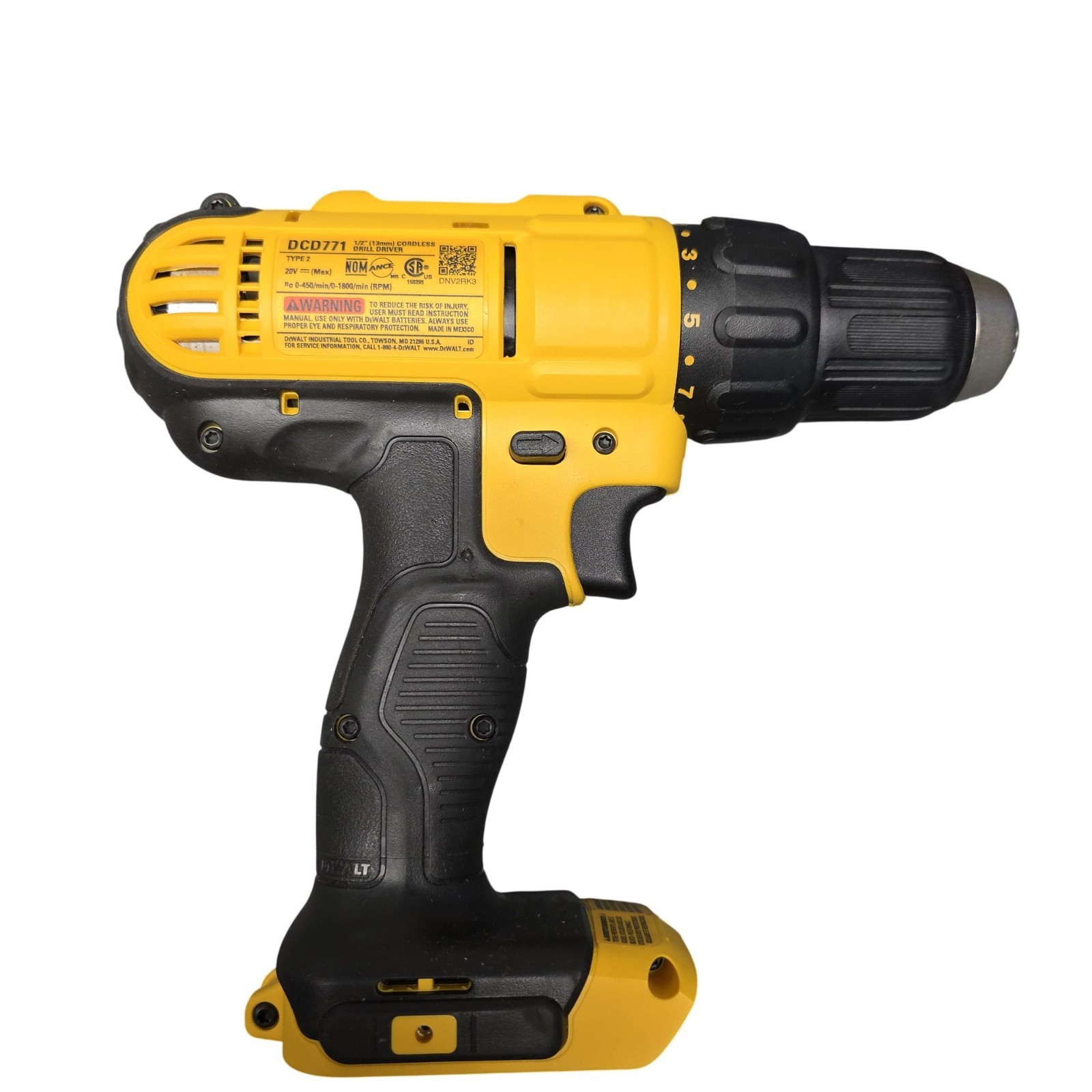 DEWALT DCD771 20V MAX Cordless Compact 1/2" Drill Driver Tool Only Tested