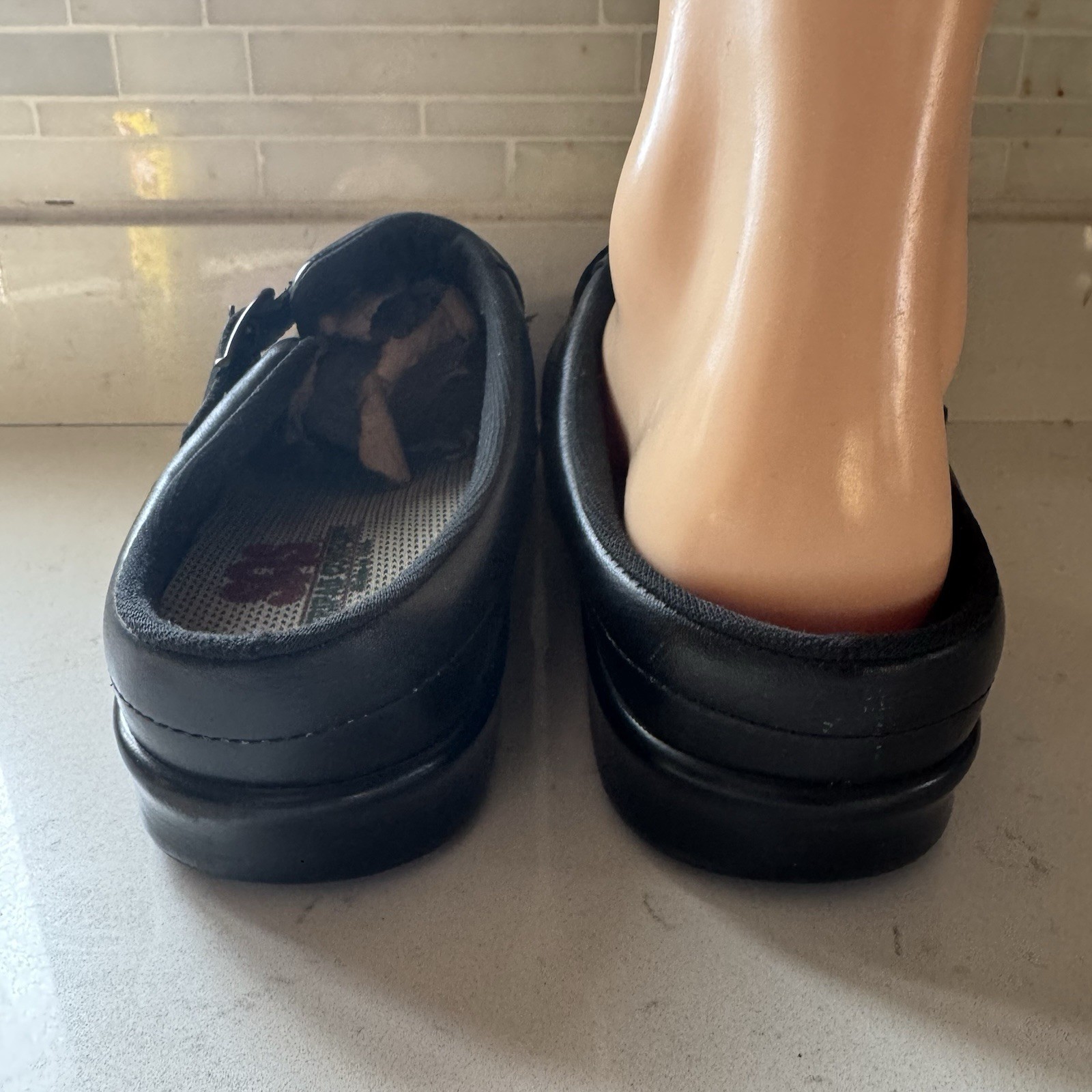 SAS - Tri Pad San Antonio Black Buckle Leather Boho Retro Clog Mule Sz 11 EUC!