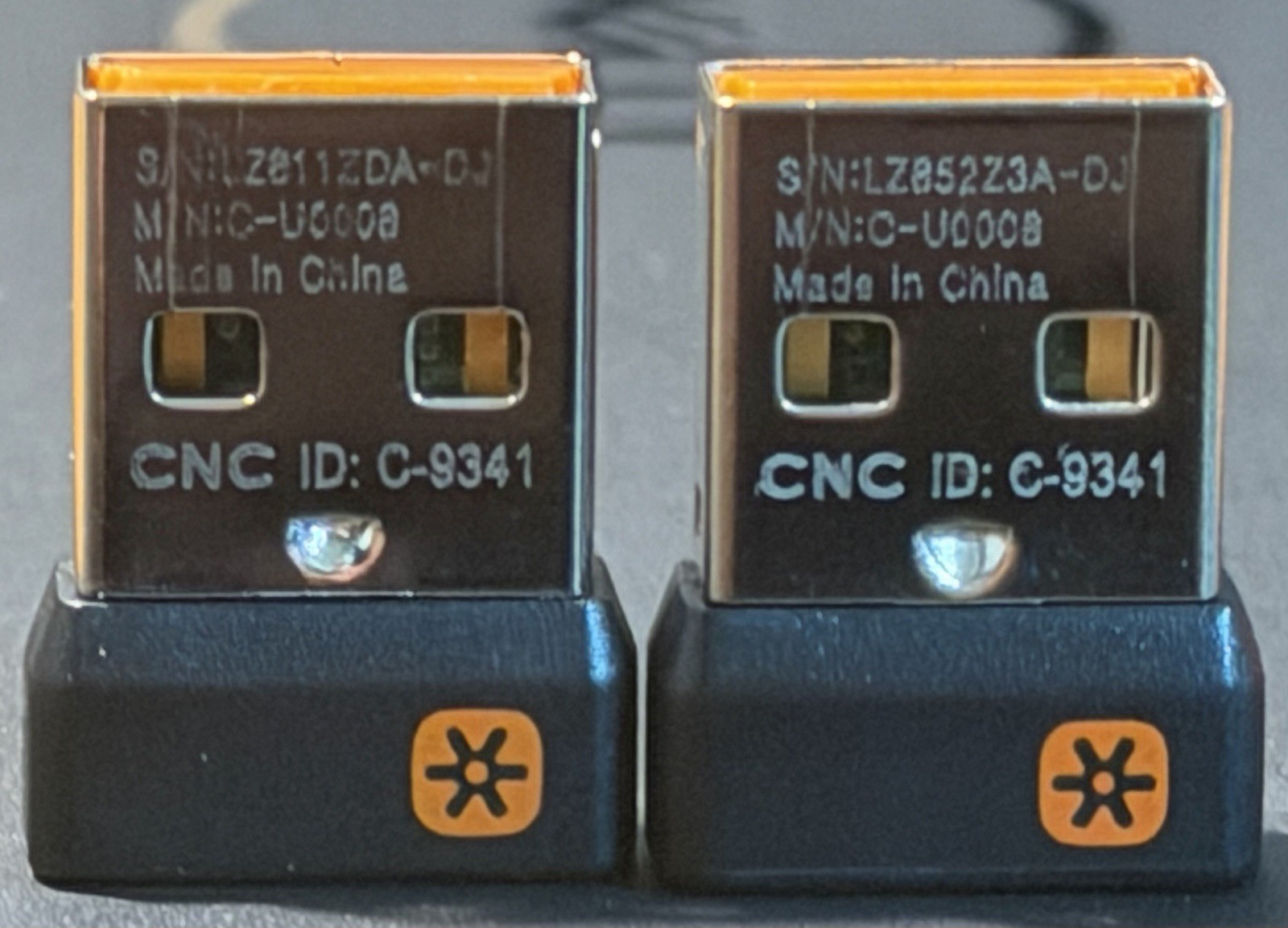 Genuine Logitech C-U0008 Unifying USB Wireless Receivers for Mouse and Keyboard.