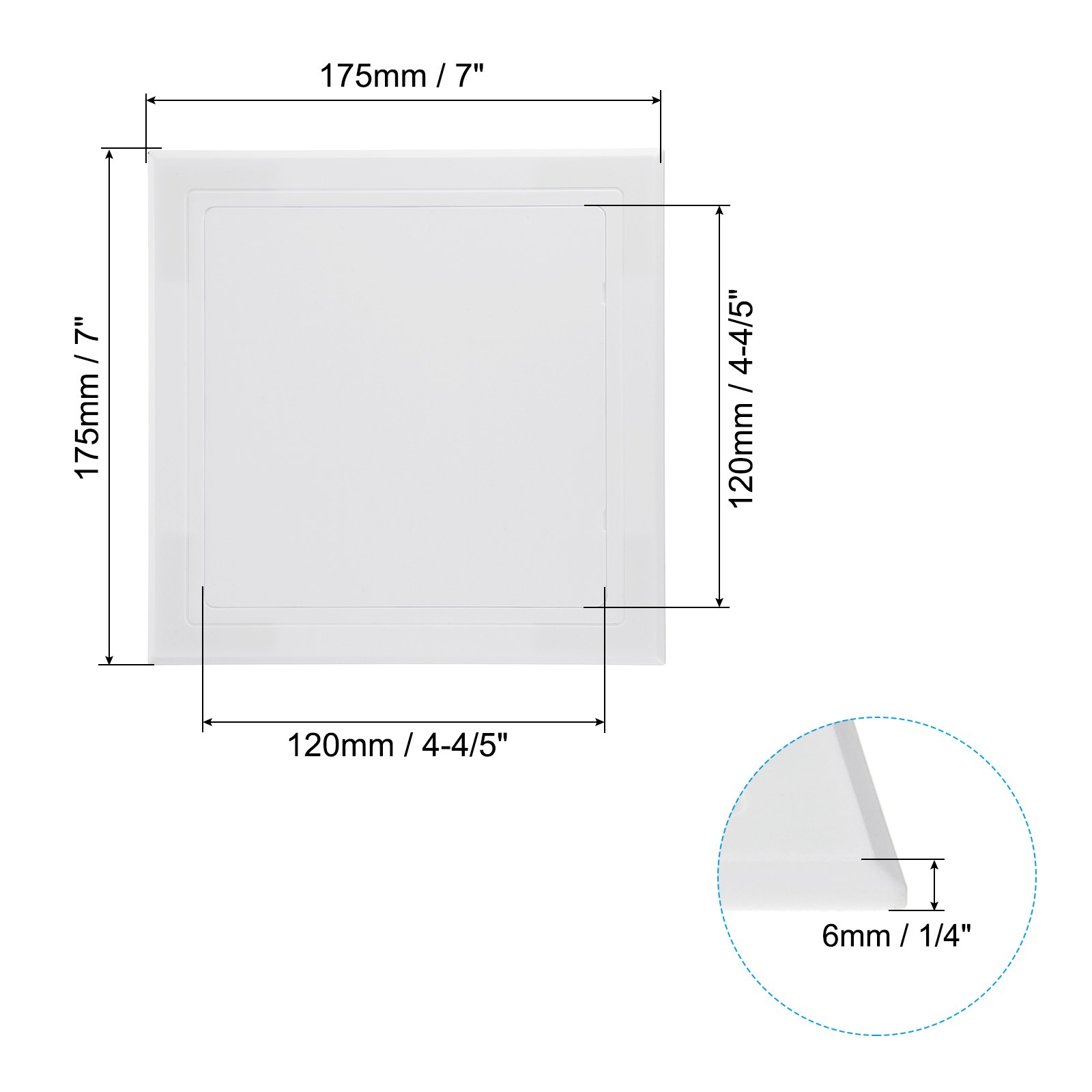 120x120mm Self-Adhesive Access Panel ABS Plumbing Access Doors White