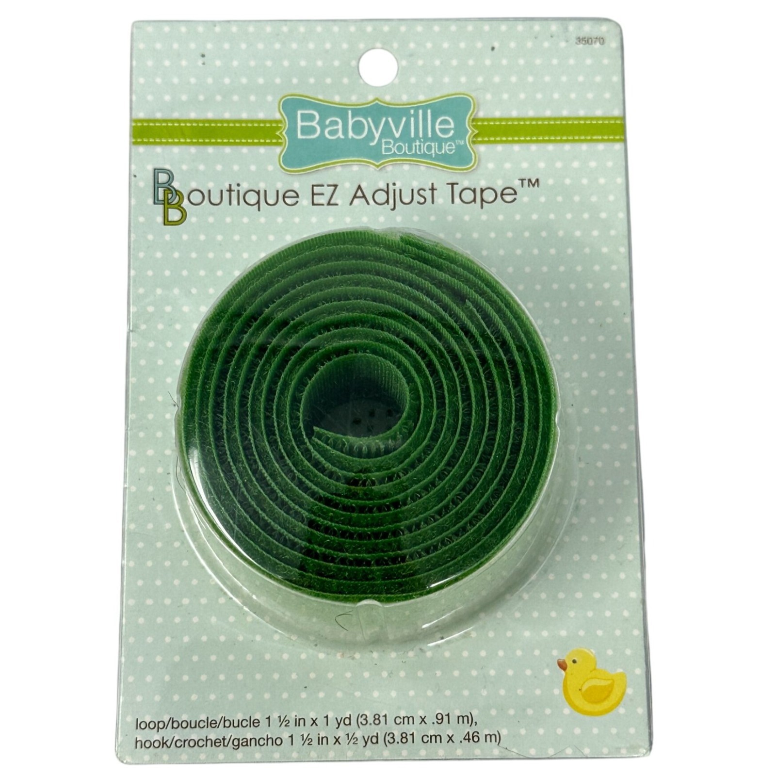 Discontinued Babyville 35070 EZ Adjust Tape Hook Loop Green DIY Cloth Diaper