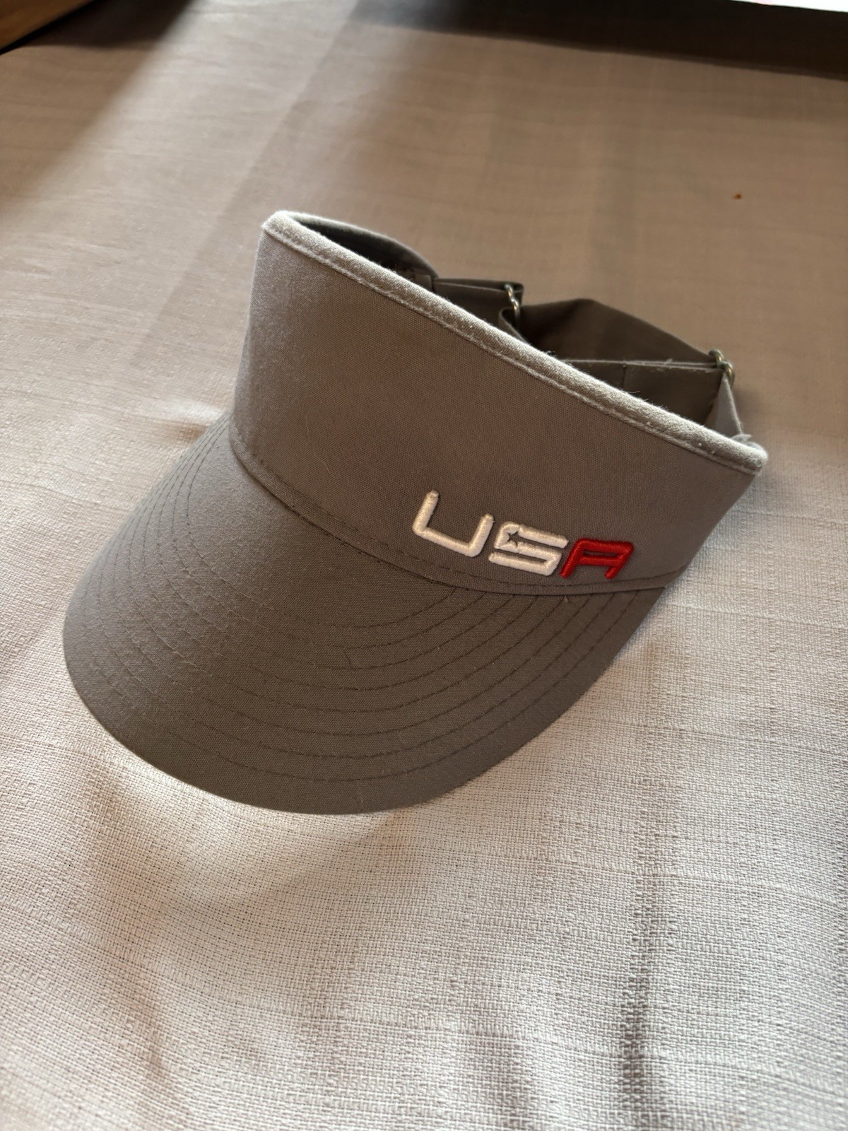New Era Golf Visor USA Logo Embroidered Solid Gray Adjustable Unisex