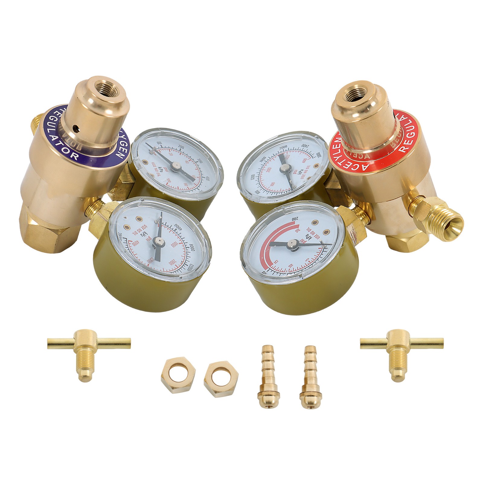 LABLT Solid Brass Oxygen and Acetylene Regulators, CGA540 and CGA200 NEW