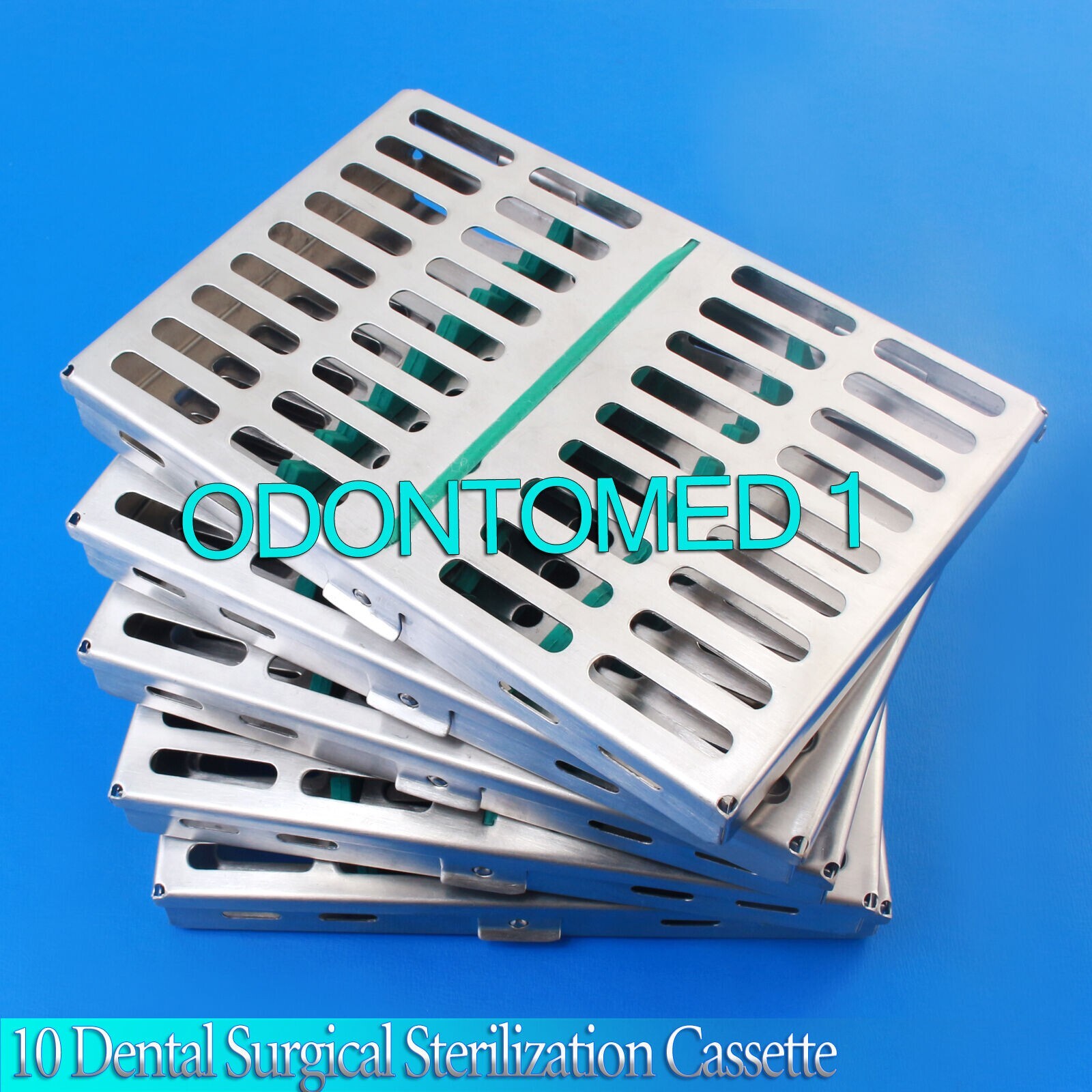 10 Pcs Dental Autoclave Sterilization Cassette Rack Box Tray 5 X7  for 10 Inst