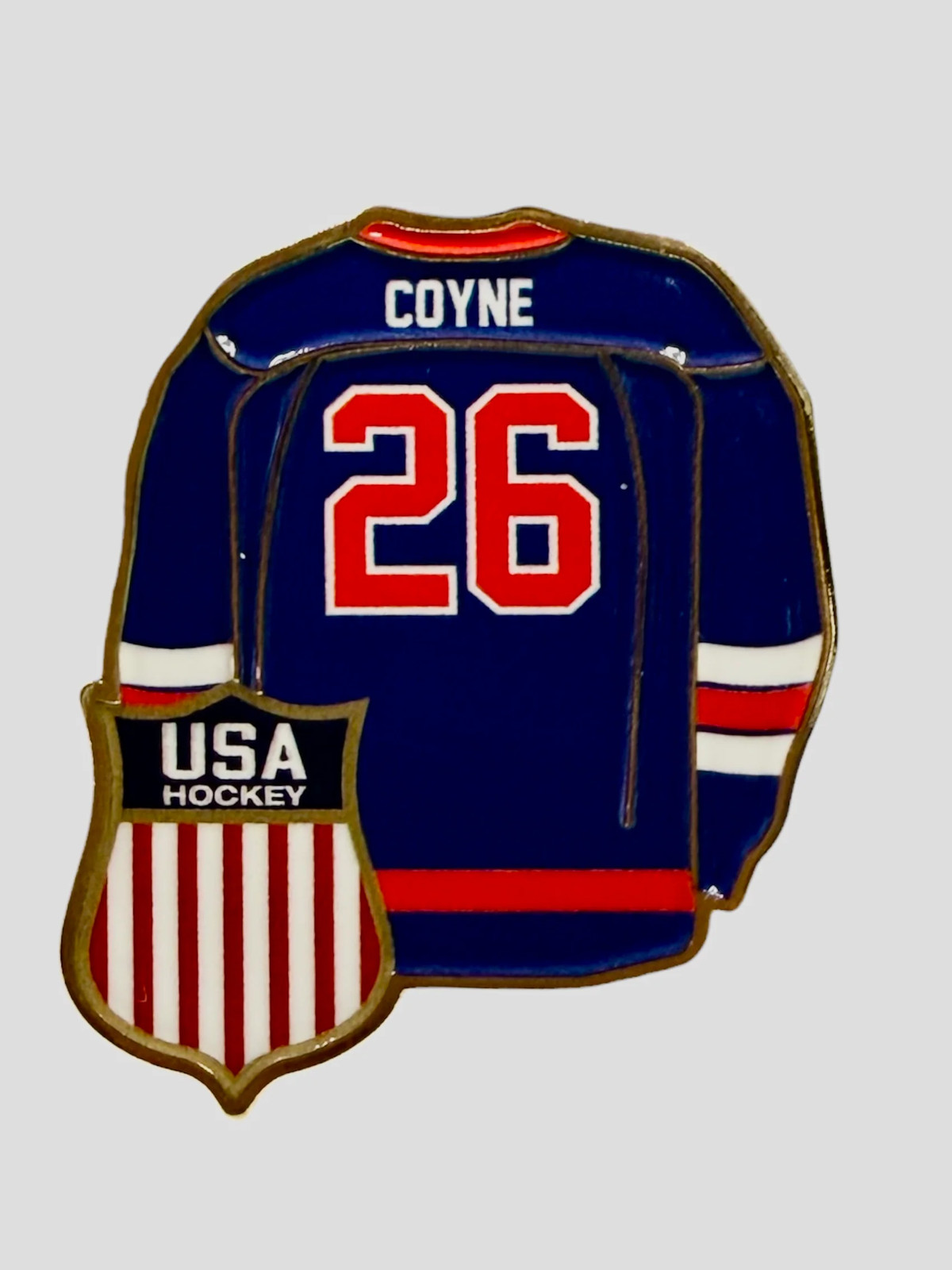 Kendall Coyne USA Hockey 2026 Blue Jersey Shield Pin